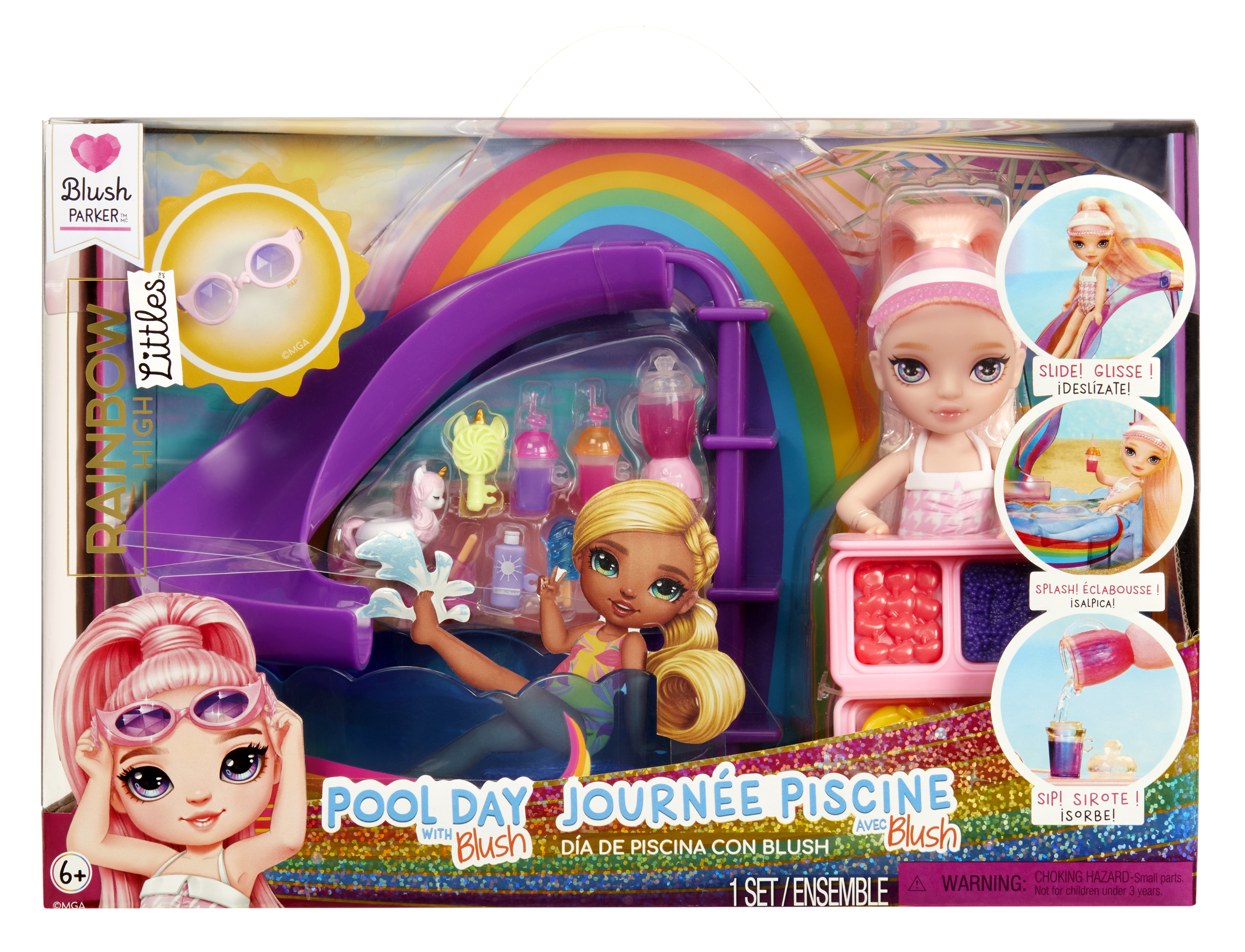 Rainbow High Little - Pool Day with Blush Spielset, Spielfigur