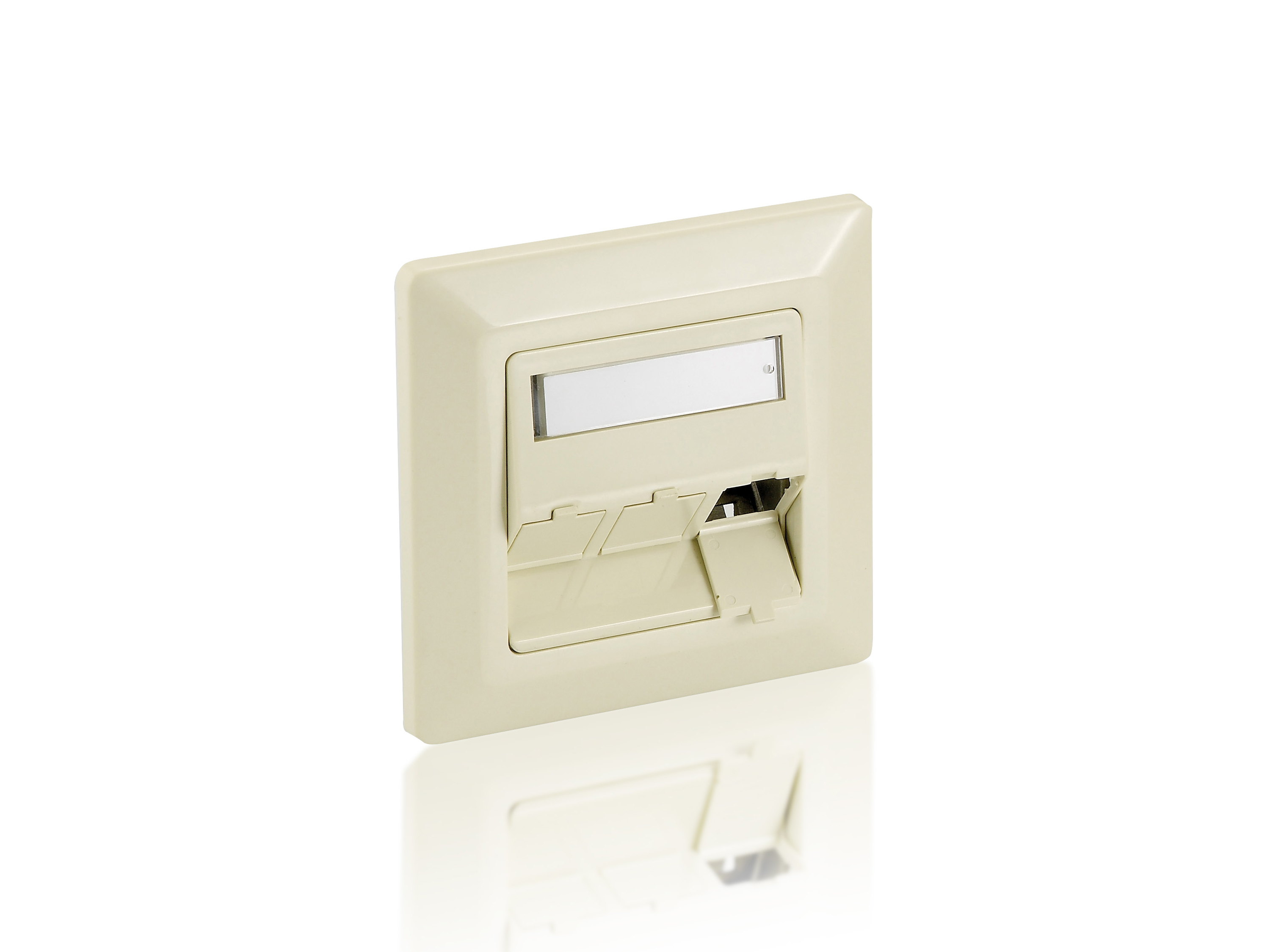 Equip Frontplatte 3xKeystone Jack 45° Fireproof RAL9010 Polybeutel