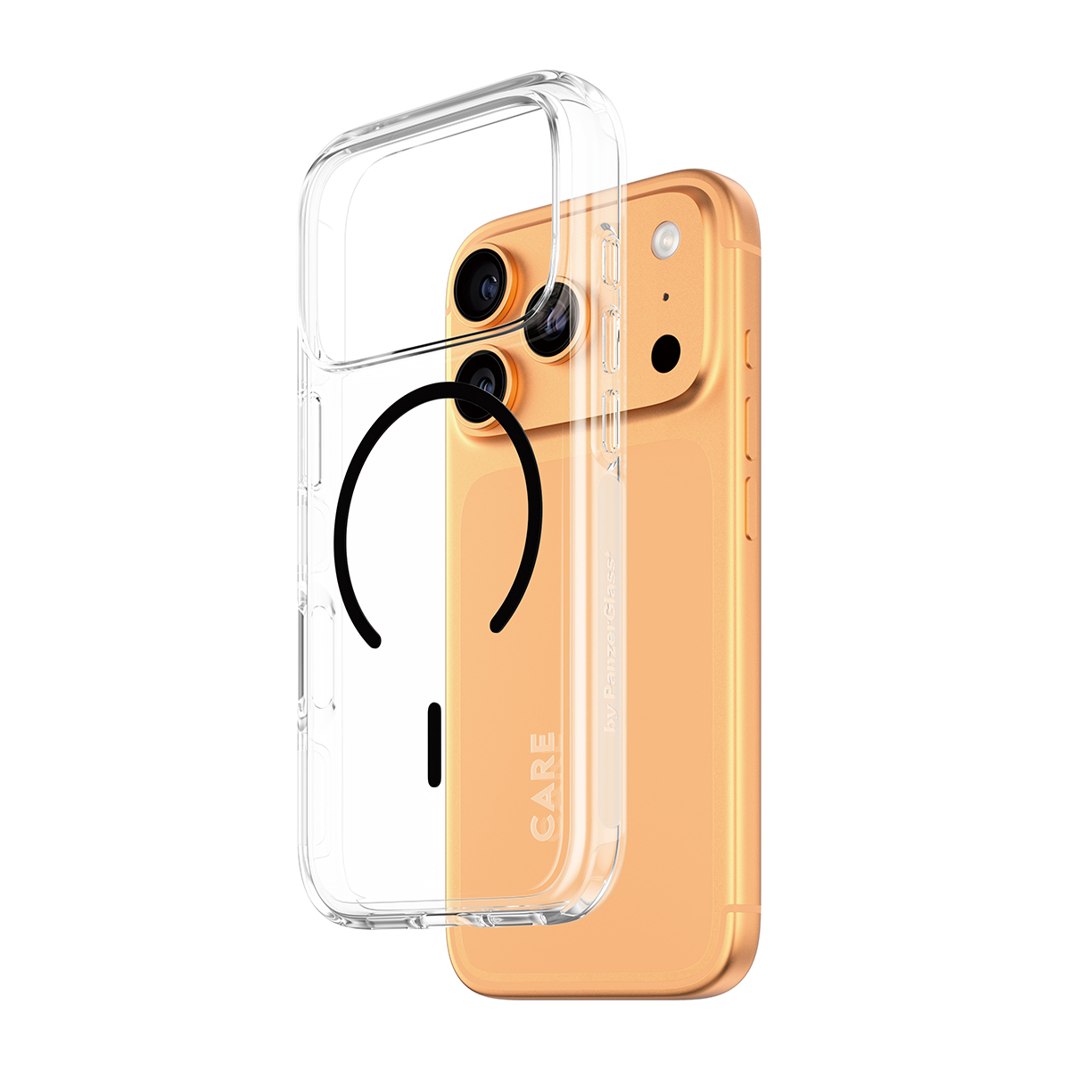 CARE BY FLAGSHIP CASE TRANSPARE W. BLACK MAGSAFE IPHONE 17 PRO