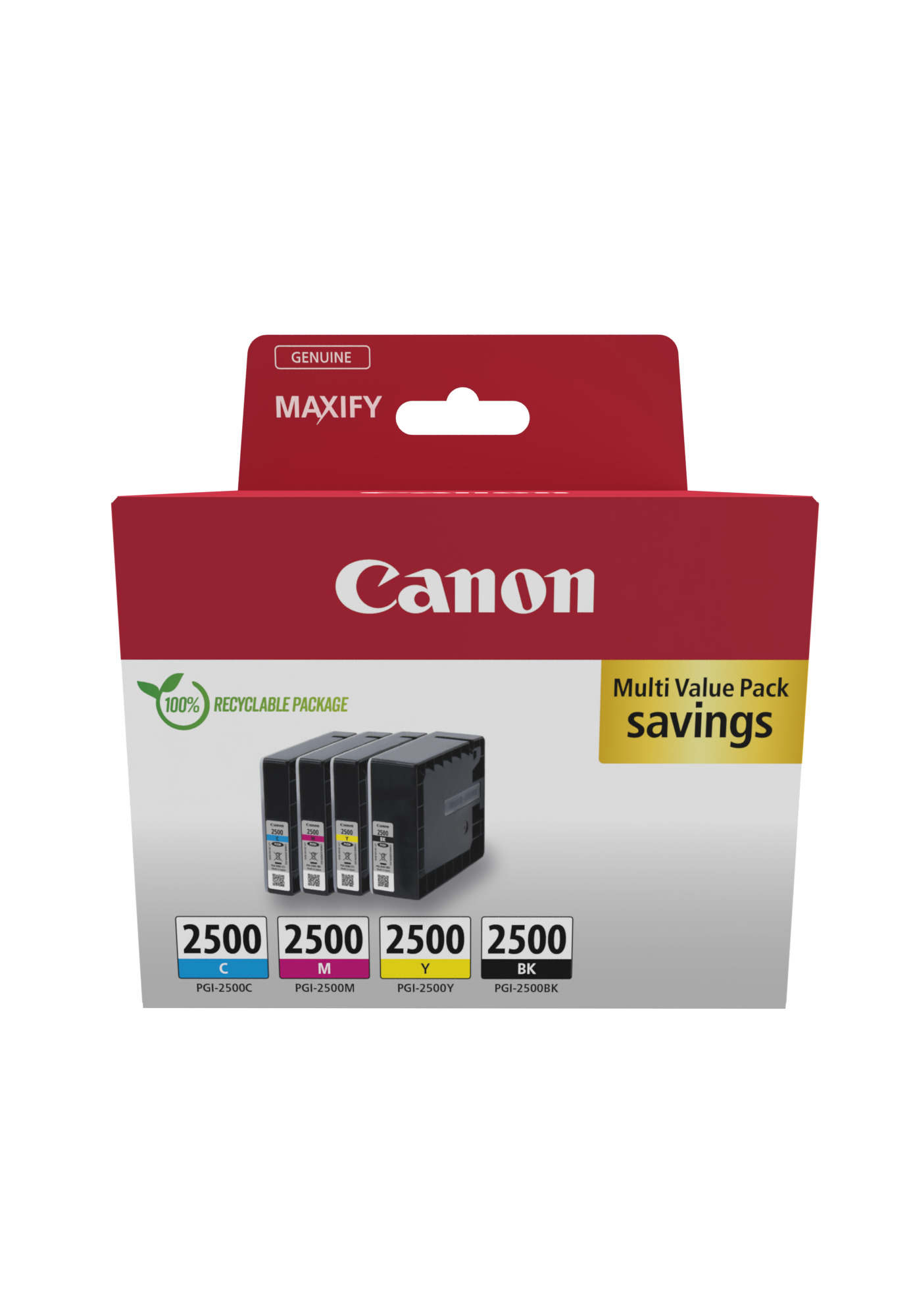 Canon PGI-2500 BK/C/M/Y schwarz, cyan, magenta, gelb Druckerpatronen, 4er-Set