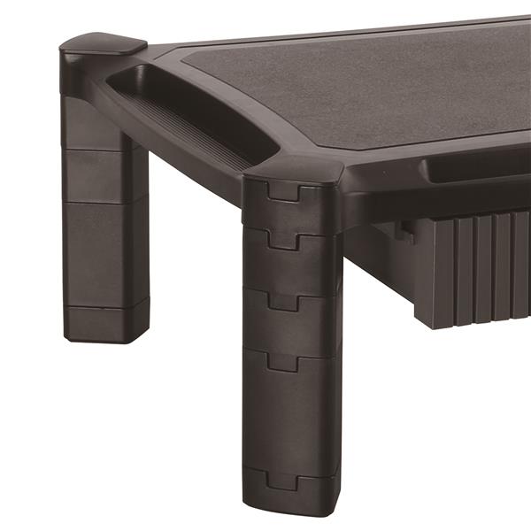 STARTECH.COM Adjustable Monitor Riser - Large - Drawer - Monitors up to 32in- Adjustable Height - Desk Monitor Stand