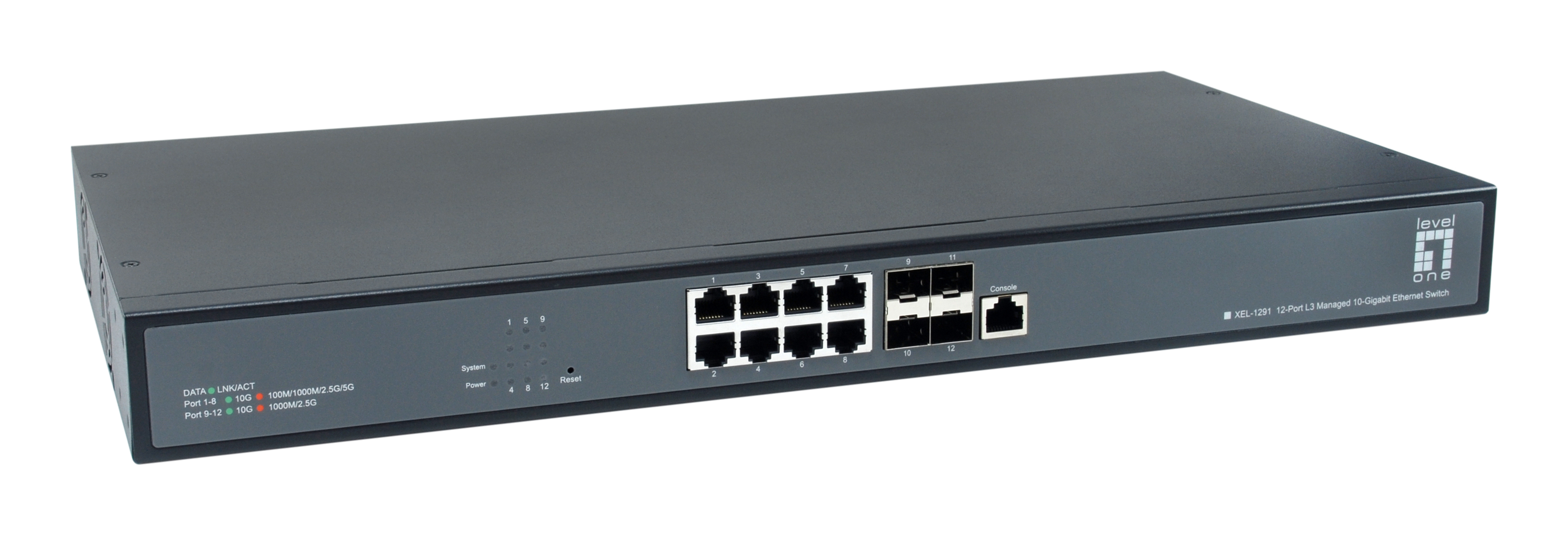 LevelOne Switch 8x10GE/4x10GSFP+ 19 Managed L3