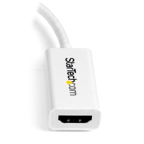 STARTECH.COM Mini DisplayPort to HDMI Video Converter mDP 1.2 to HDMI Active Adapter for MacBook Pro/Air 4K 30Hz White