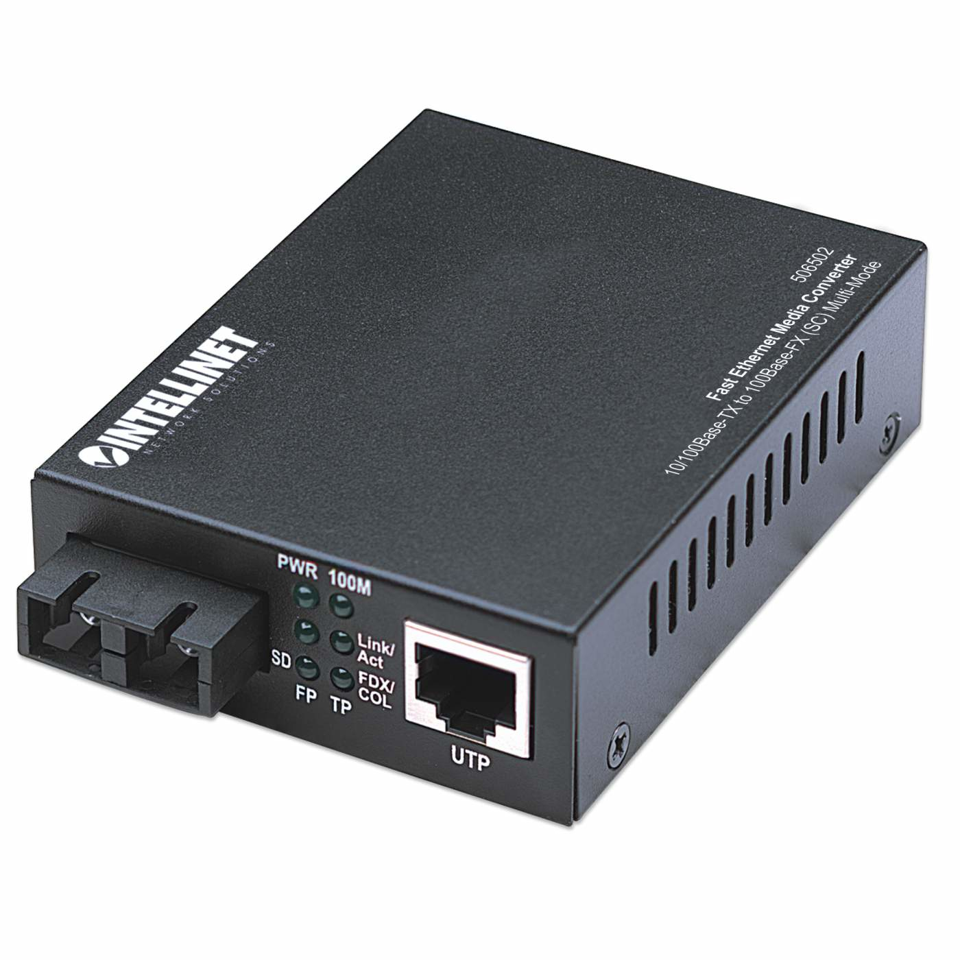 INTELLINET Fast Ethernet Medienkonverter 10/100Base TX auf 100Base-FX (SC) Multimode 2 km