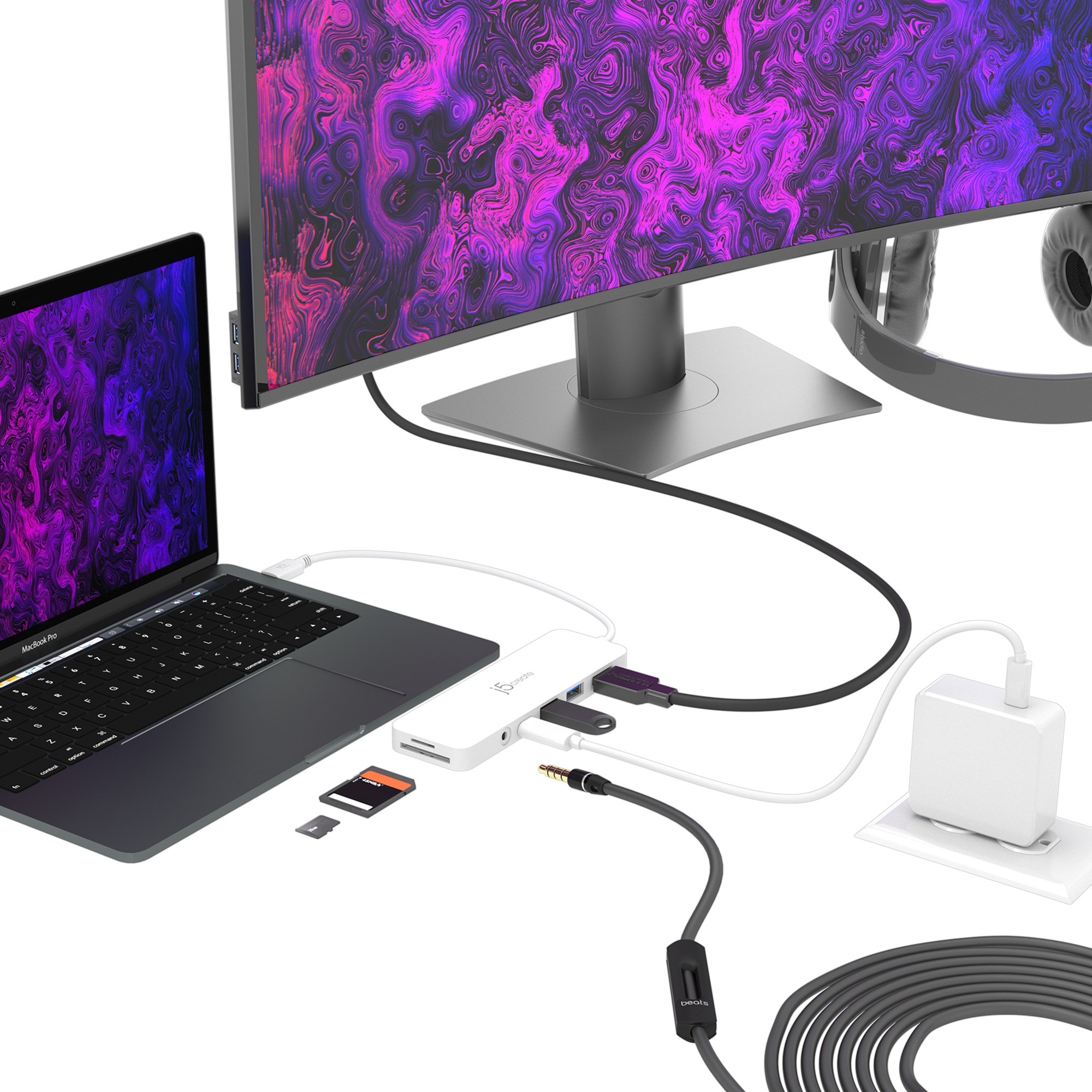 USB-C MULTI-PORT HUB WITH POWERDELIVERY - WHITE