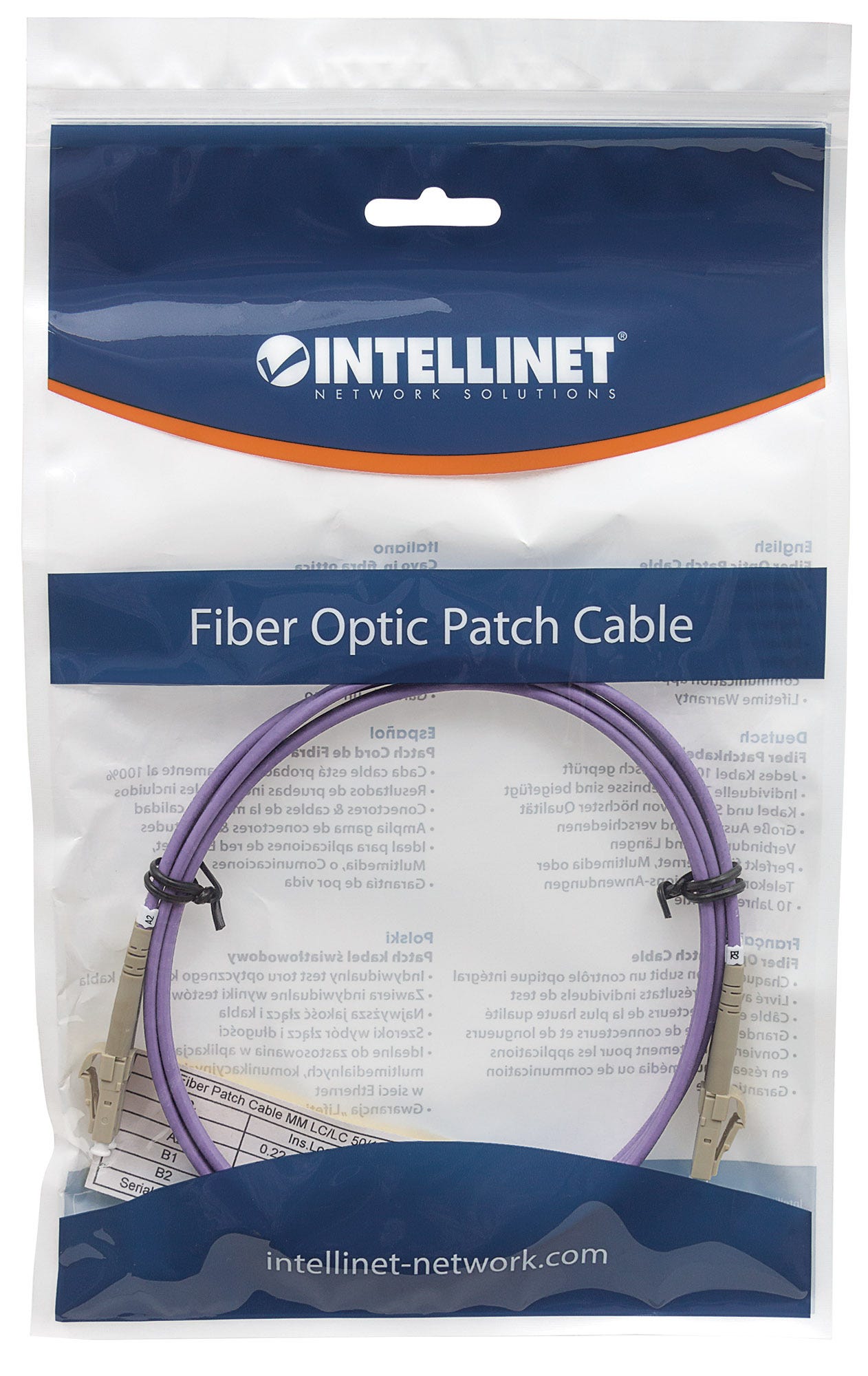 INTELLINET LWL Kabel LC/LC OM4 5m violett 50/125um Duplex Multimode