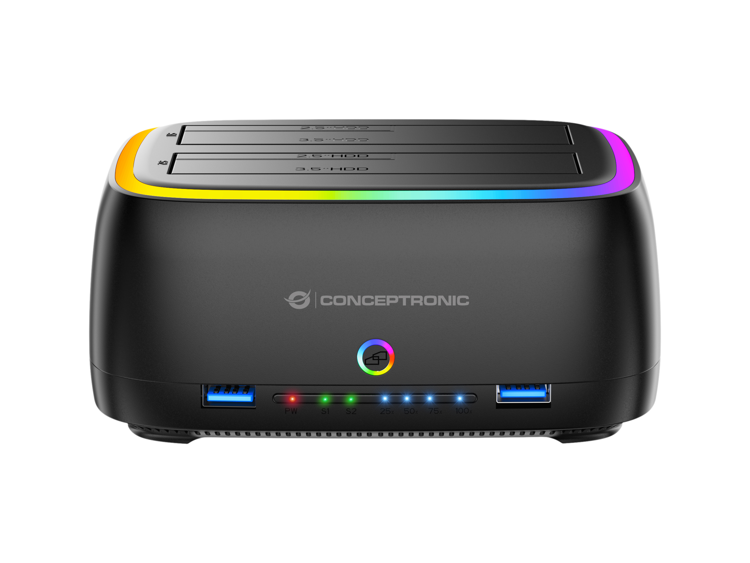 CONCEPTRONIC Festplattengehäuse 2.5/3.5HDD/SSD 2xUSB-A sw