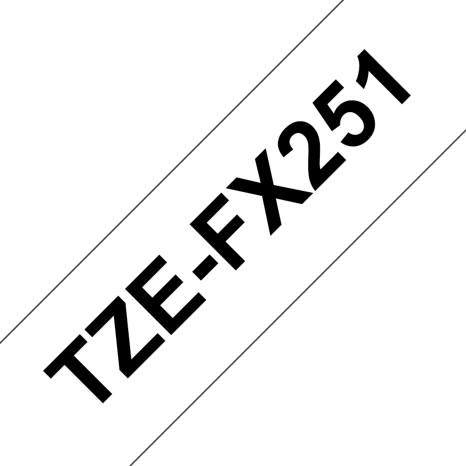 TZE-FX251 FLEXI-TAPE LAM. 24MM 8M BLACK ON WHITE