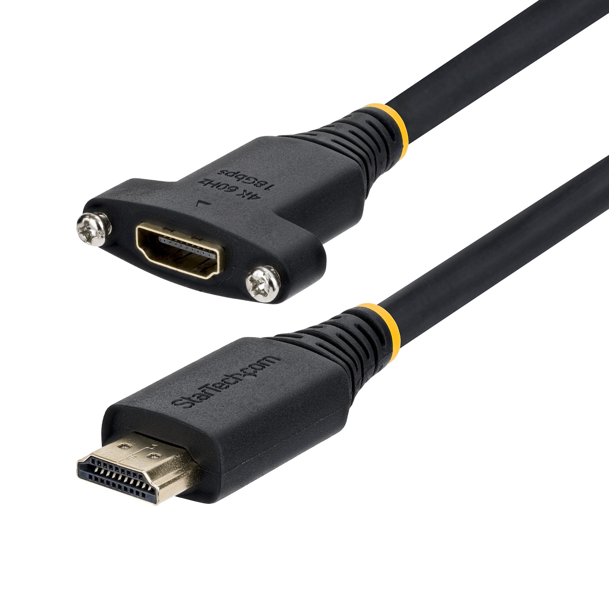 1.8M HDMI 2.0 CABLE M-F PANEL M TO F PANEL BLACK CABLE
