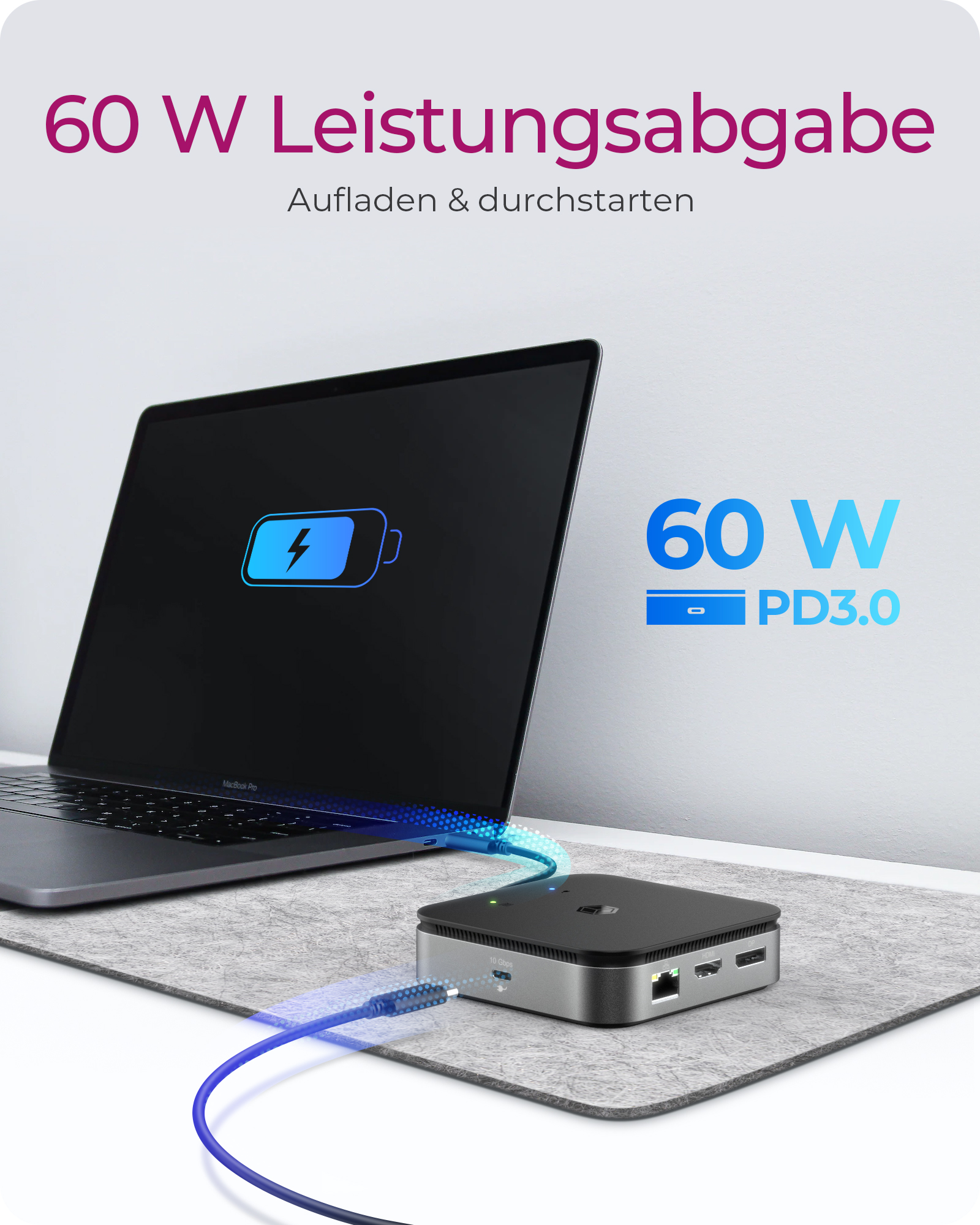 Dockingstation IcyBox USB 3.2 Type-C mit 2-fach Videoausgabe retail