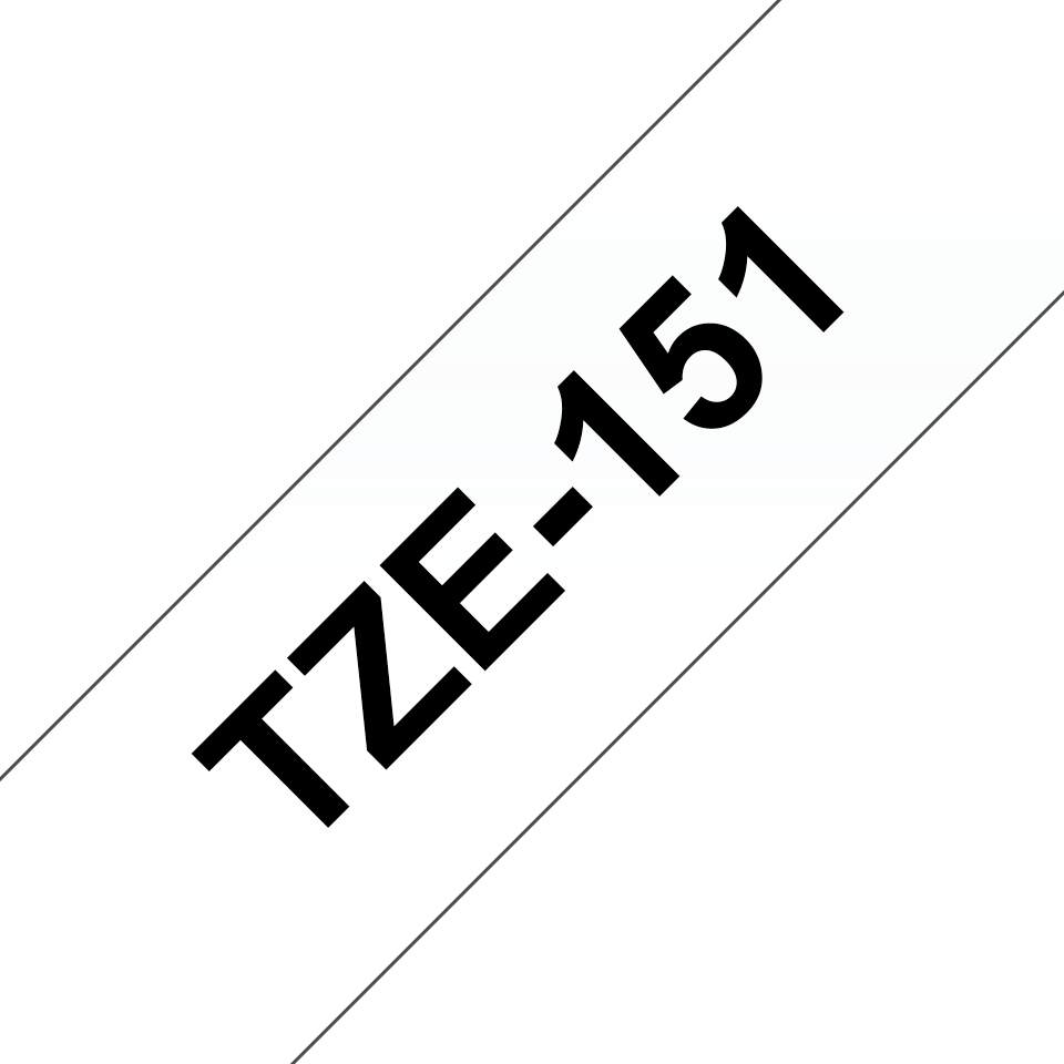 TZE-151 LAMINATED TAPE 24MM 8M BLACK ON CLEAR