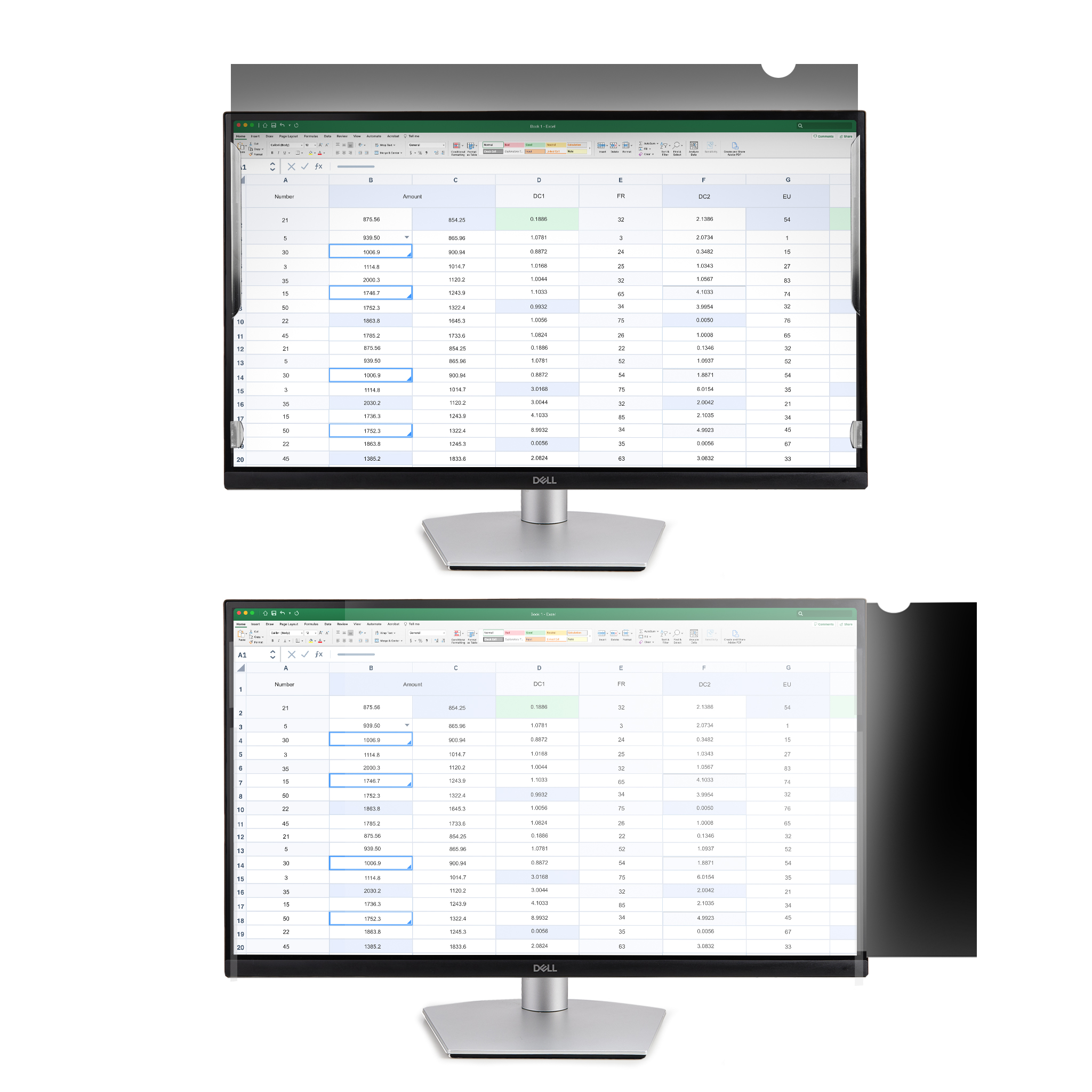 STARTECH.COM 58,42cm 23Zoll Monitor-Sichtschutz - Universal - Matt oder Glänzend - 16:9-Seitenverhältnis - 30+/- Grad Blickwinkel