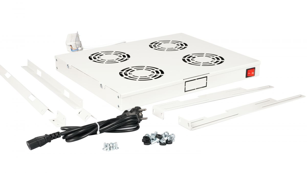 Equip 19 Lüfter für Serverschränke/4xLüfter 1U RAL7035