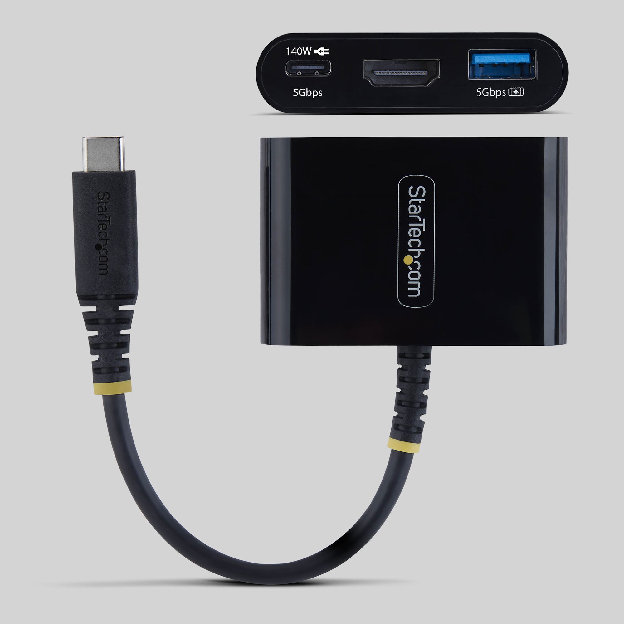 STARTECH.COM USB-C zu HDMI Multiport Adapter mit 140W PD Ladeleistung 4K 60Hz HDMI USB 5Gbps Hub Mini Dock