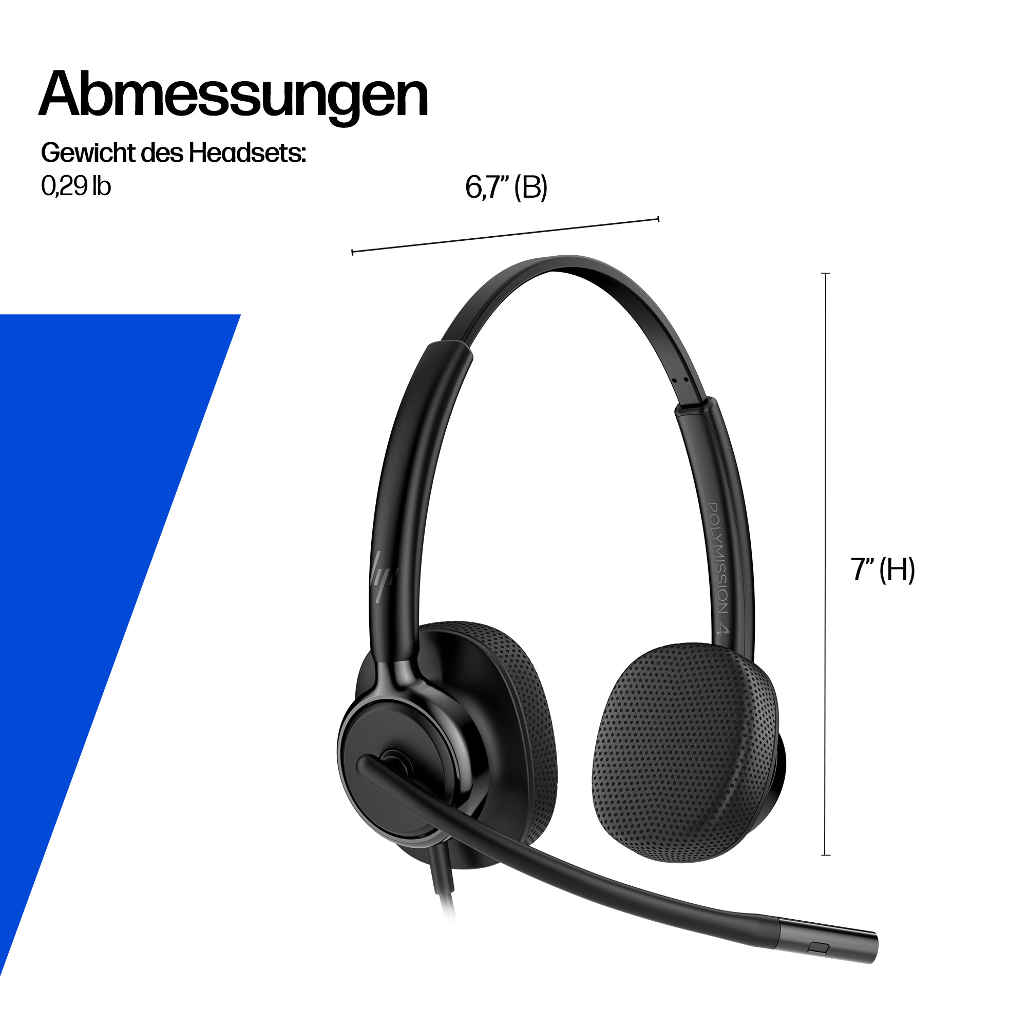 HP Poly Mission 425 Stereo USB Wired Headset WW