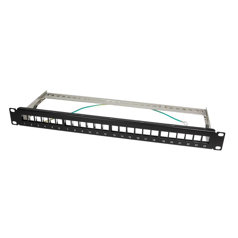 Logilink Keystone Patchpanel 19, 24 Module, leer, schw.