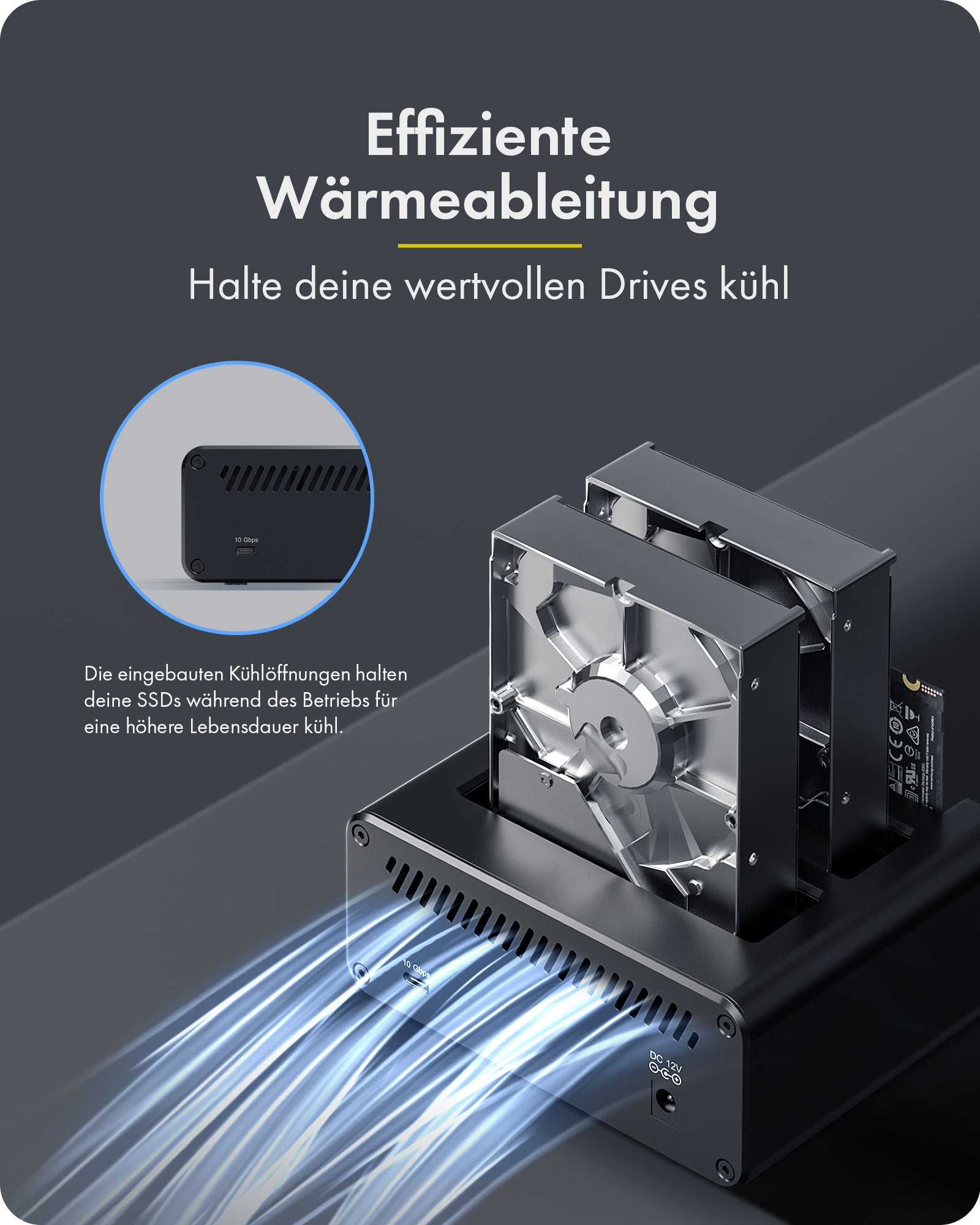 Geh. IcyBox 4-Bay für 2x M.2 NVMe und 2x 2,5/3,5 HDD/SSD