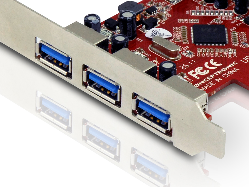 CONCEPTRONIC PCIe1x Card 3xUSB-A Ext./1xUSB-A Int. 5Gbps