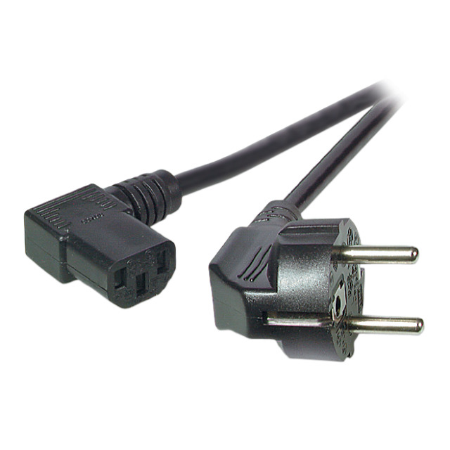 EFB Netzkabel Schutzkontakt 90°-C13 90°,sw,3.0m,3x1.00mm