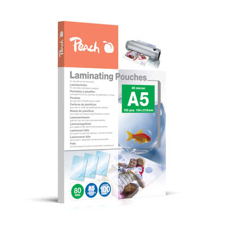 Peach Laminierfolien A5 80mic glänzend PP580-03 100PK