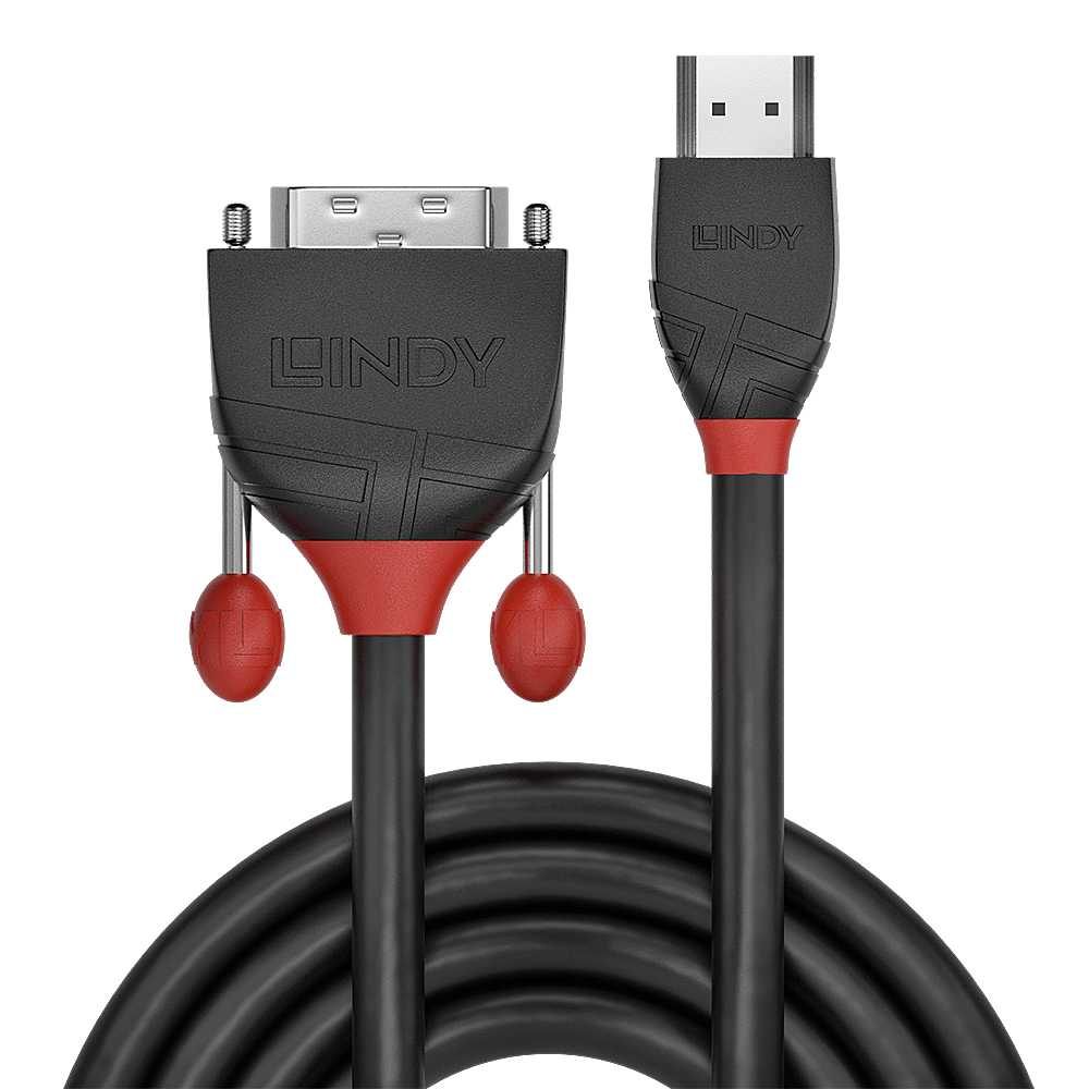 LINDY HDMI an DVI-D Single Link Kabel Black Line 5m