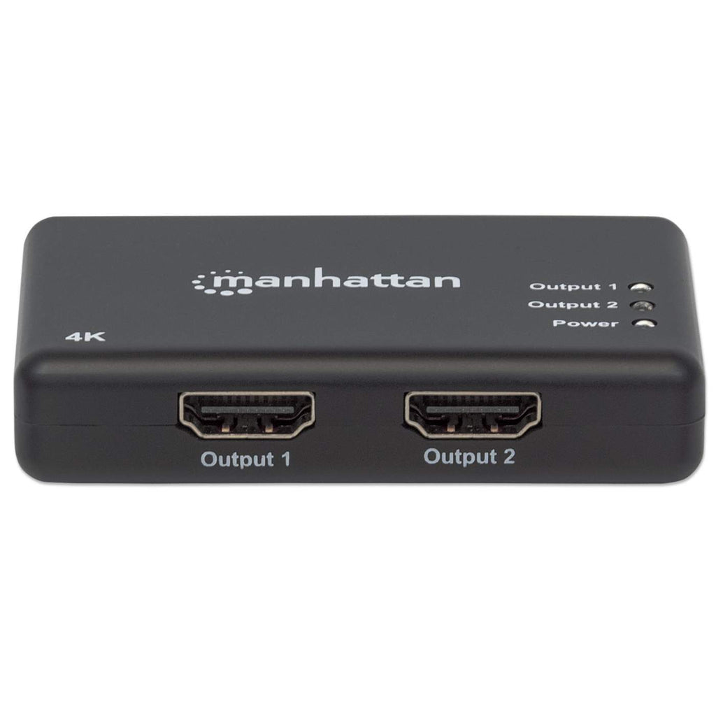 MANHATTAN 4K 2-Port HDMI-Splitter 4K30Hz Stromversorgung ueber Netzteil schwarz
