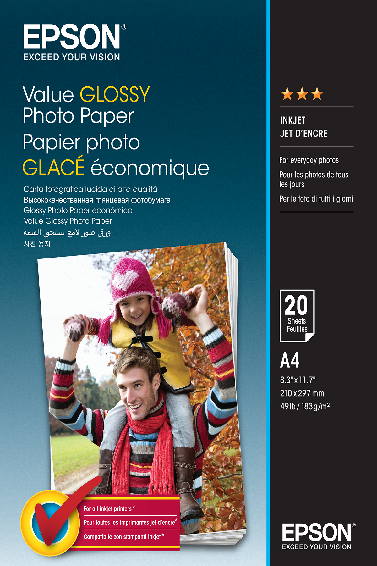 EPSON Fotopapier C13S400035 DIN A4 hochglänzend 183 g/qm 20 Blatt