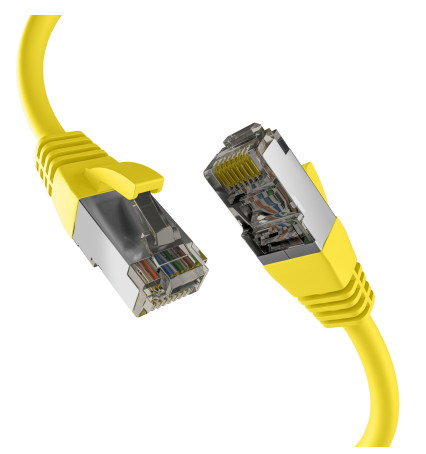 CAT8.1 YELLOW 0.25M PATCH CORD RJ45 S/FTP LSZH 40GBIT CU LAN
