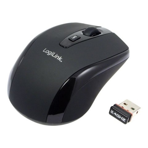 Logilink Maus mini Funk 2.4 GHz 800dpi optisch scroll black