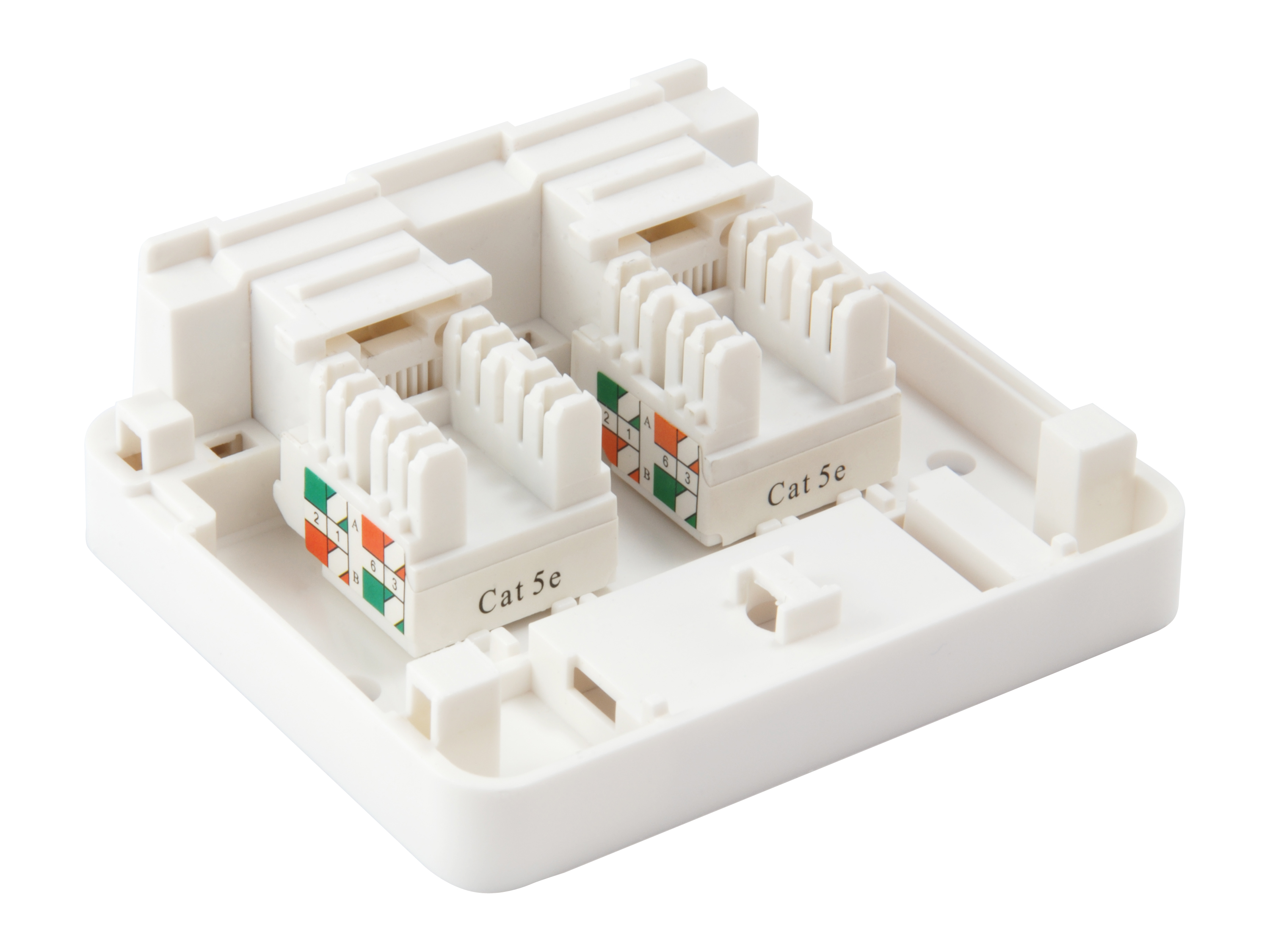 Equip Aufputzdose 2-Port Keystone ungeschirmt weiß Polybeutel