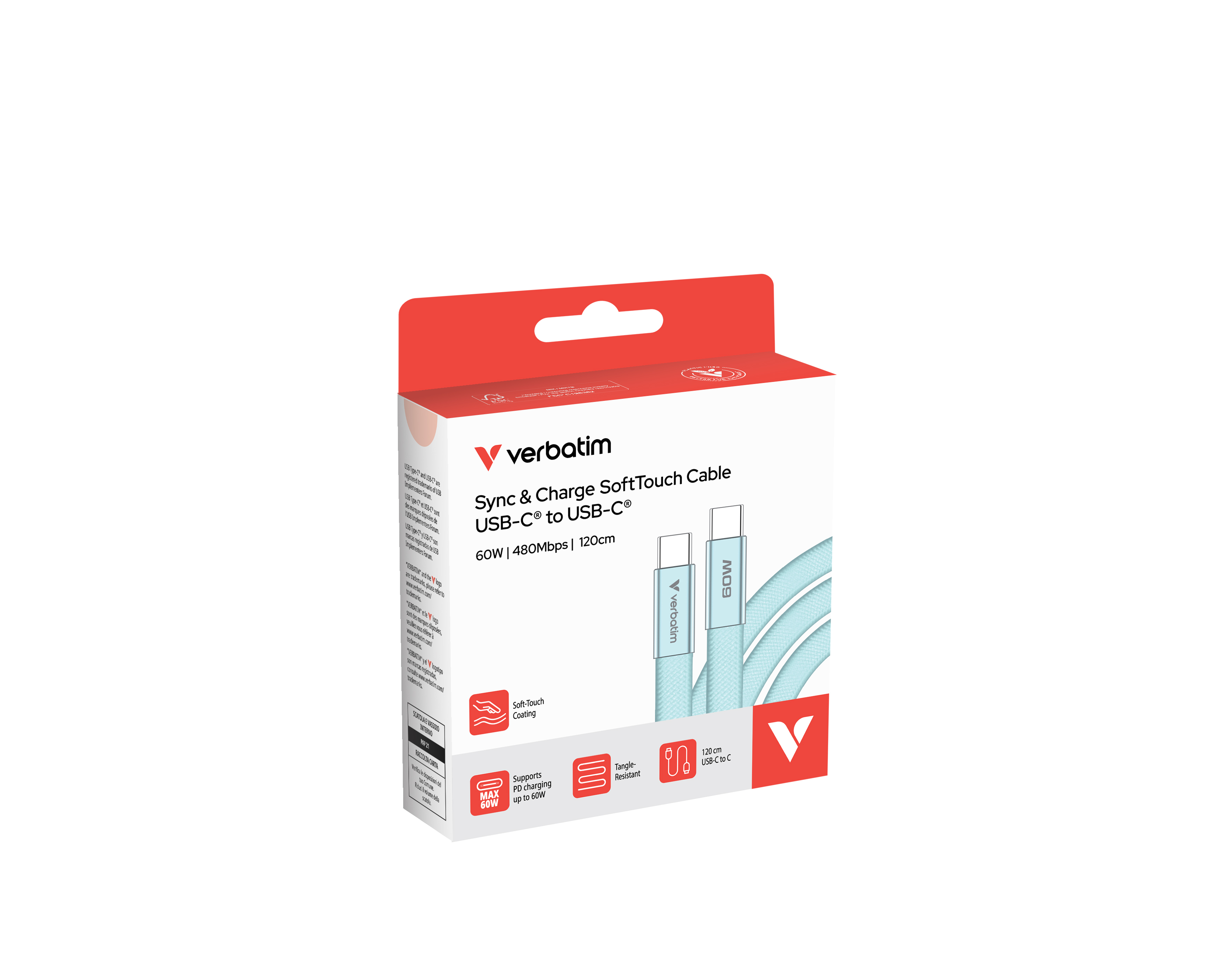 Verbatim Sync & Charge USB-C to USB-C 60W 120cm blue