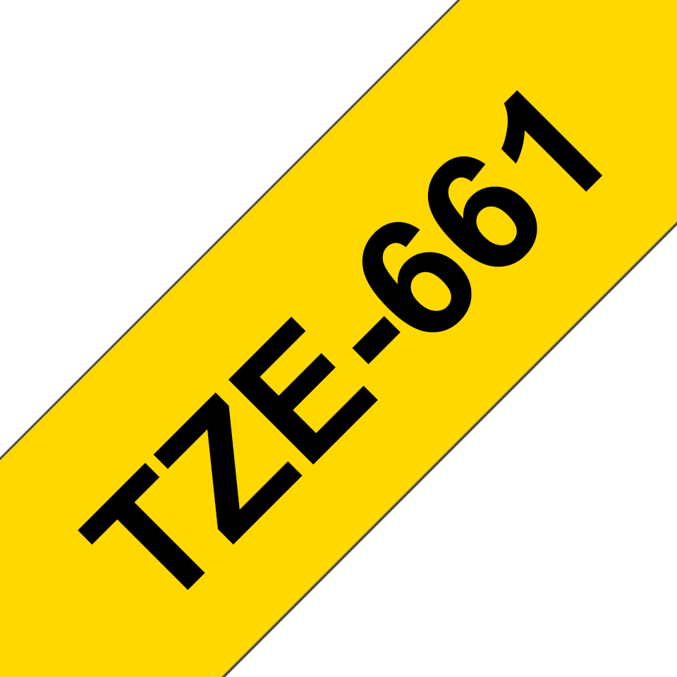 TZE-661 LAMINATED TAPE 36MM 8M BLACK ON YELLOW