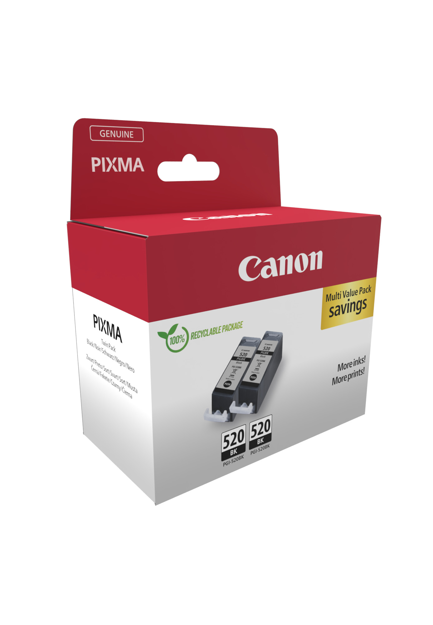 Canon PGI-520 BK Twin-Pack schwarz Druckerpatronen, 2er-Set