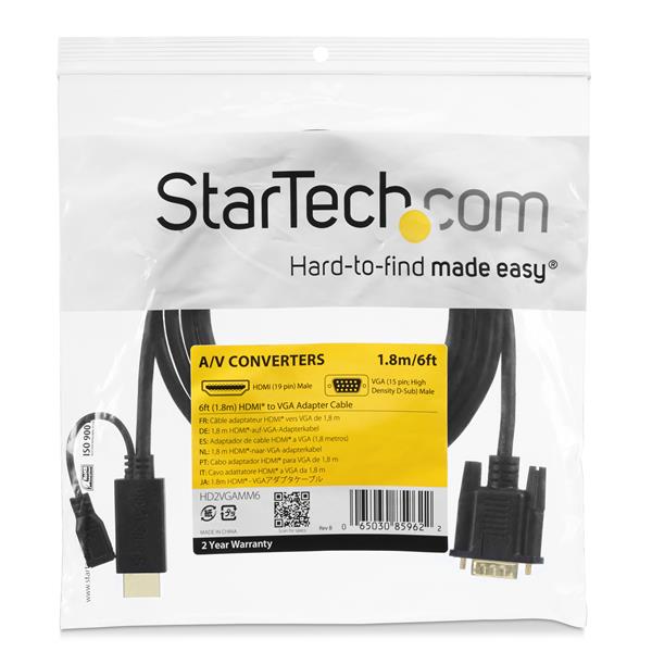 STARTECH.COM 3m aktives HDMI auf VGA Konverter Kabel - HDMI zu VGA Adapter 300cm - Schwarz - 1920x1200 / 1080p
