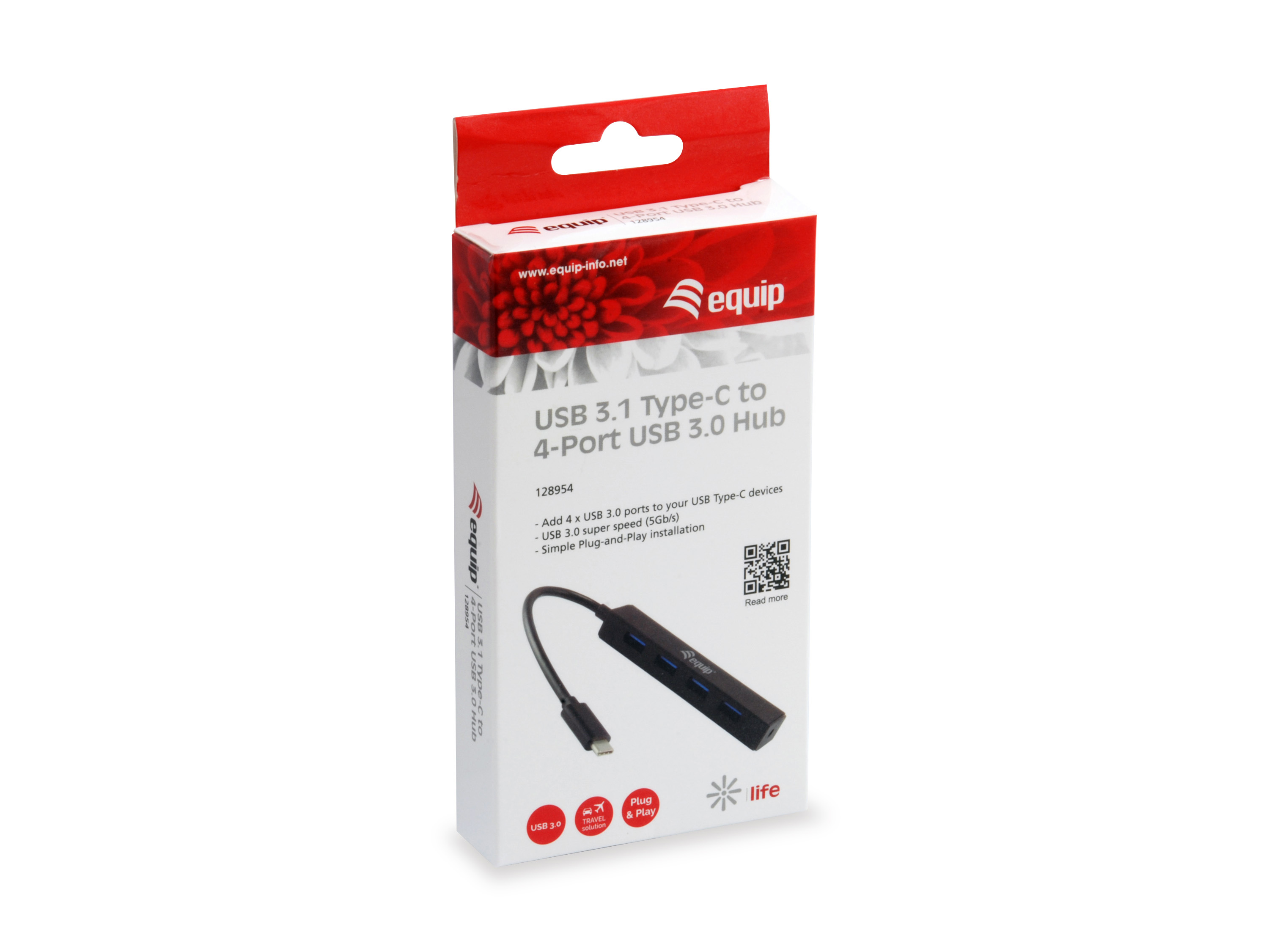 Equip 4-Port USB-C3.2-Hub->4xUSB-A 3.2 5Gbps