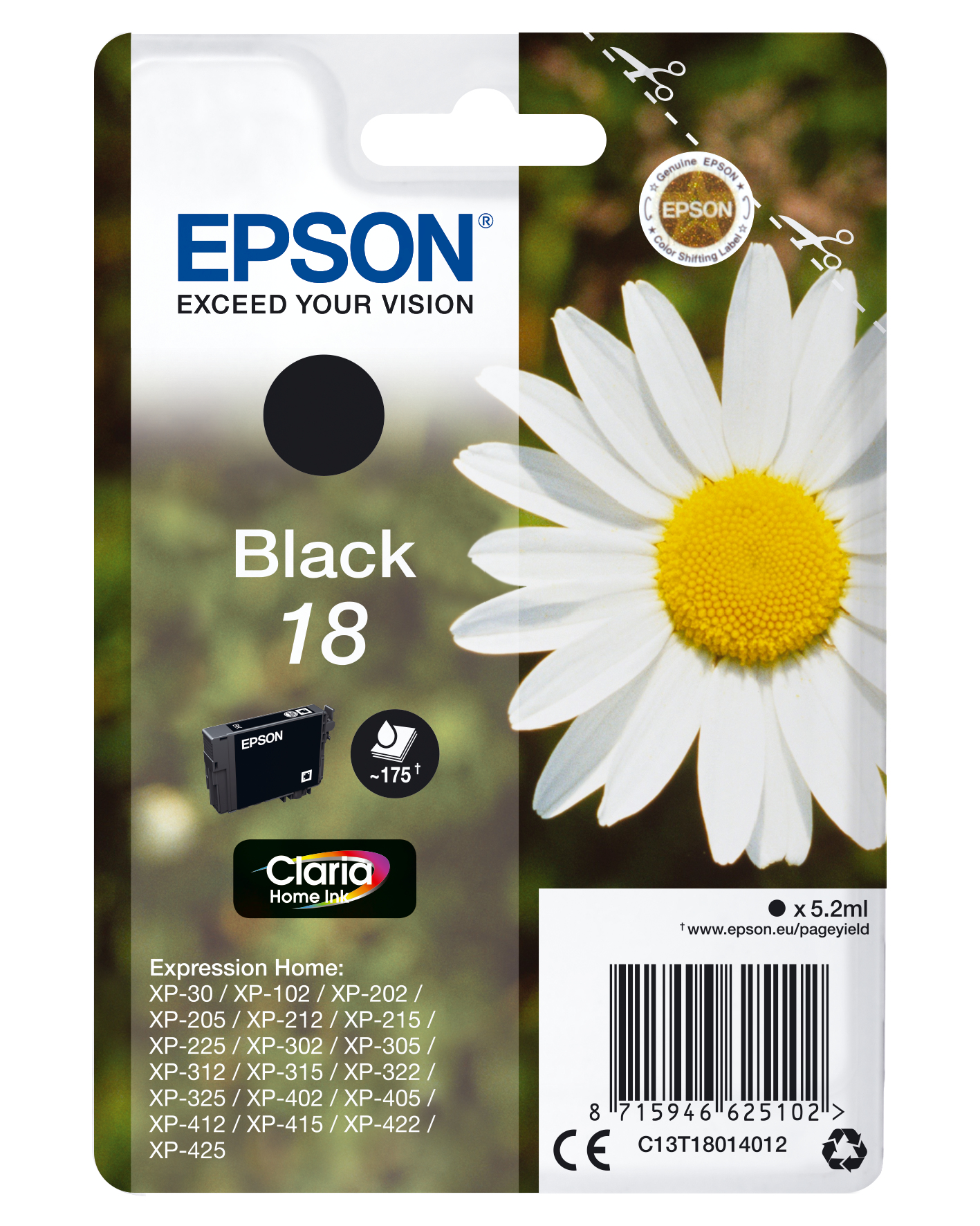 EPSON 18 / T1801 (Gänseblümchen) schwarz Druckerpatrone