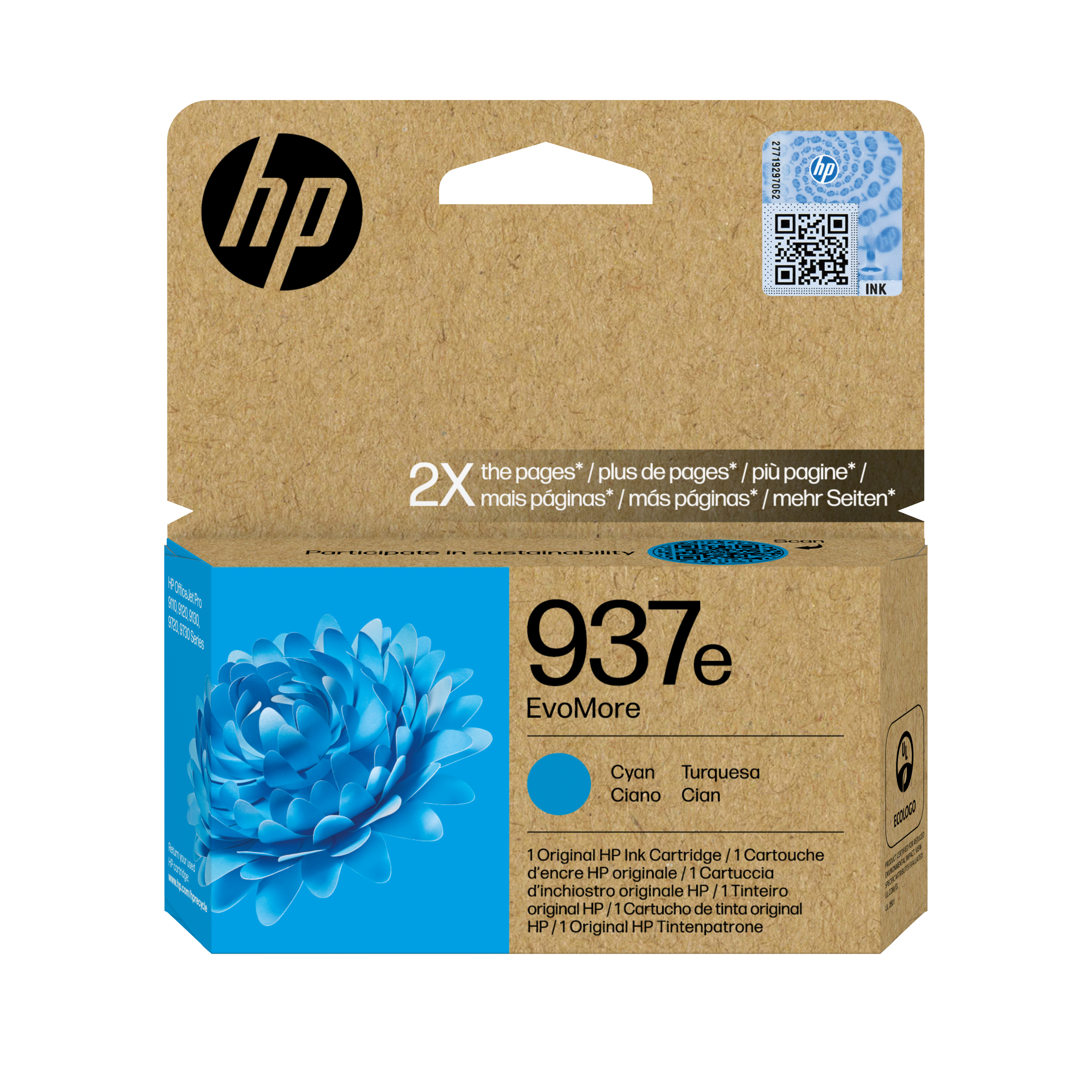 HP 937e Cyan Tintenpatrone EvoMore