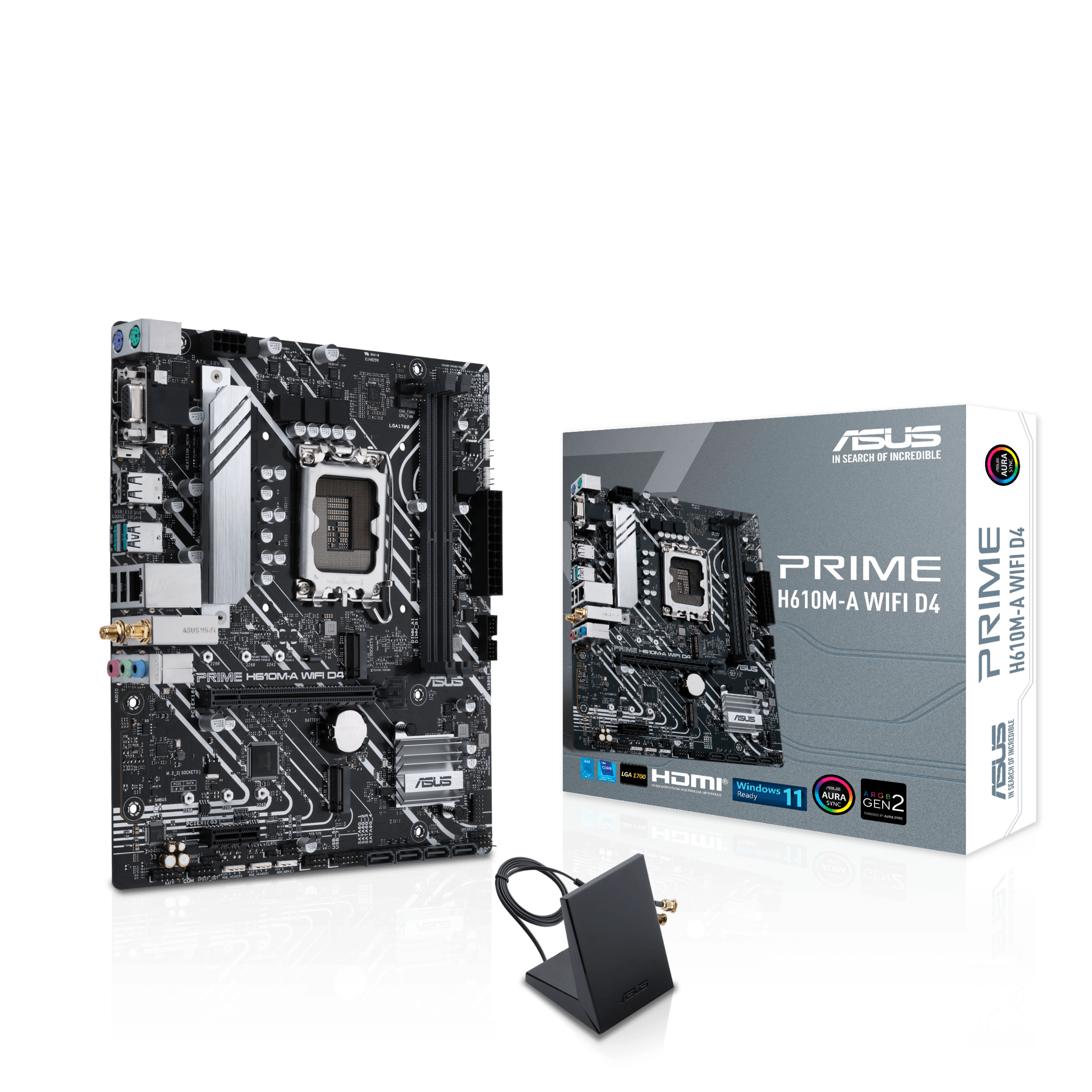 ASUS PRIME H610M-A WIFI D4 Intel H610 LGA 1700 2DDR4 1xPCIe 4.0 x16 2xM.2 4xSATA 6Gb/s 4xUSB 3.2 microATX MB