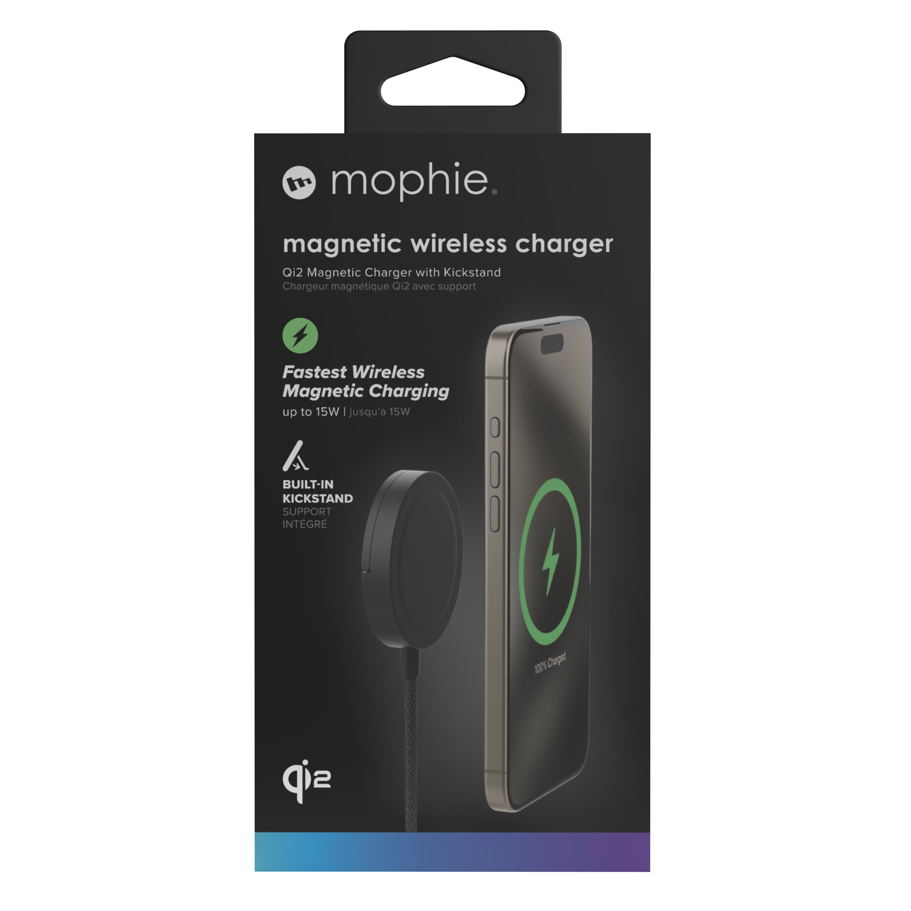 MOPHIEQI2 MAGNETIC CHARGER WITH KICKSTANDBLACK