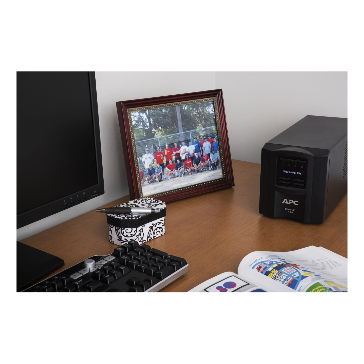 APC Smart-UPS 750VA LCD UPS AC 120V 500Watt 750VA 1-phase Ethernet RS-232 USB output connectors 6 Black with APC SmartConnect
