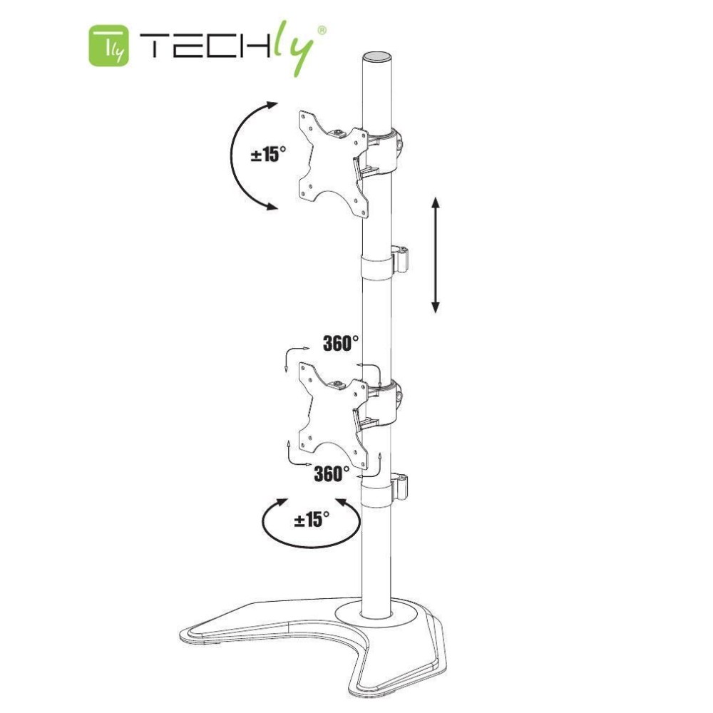 Techly Schreibtischhalterung 2LCD TV LED 13-27 Standfuß