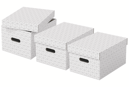 Esselte Home Aufbewahrungsboxen 17,5 l weiß 26,5 x 36,5 x 20,5 cm, 3 St.