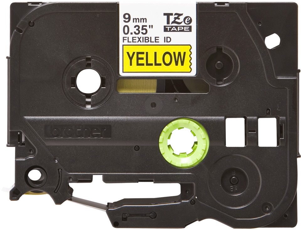 TZE-FX621 LAMINATED TAPE 9 MM BLACK ON YELLOW / FLEXI-TAPES