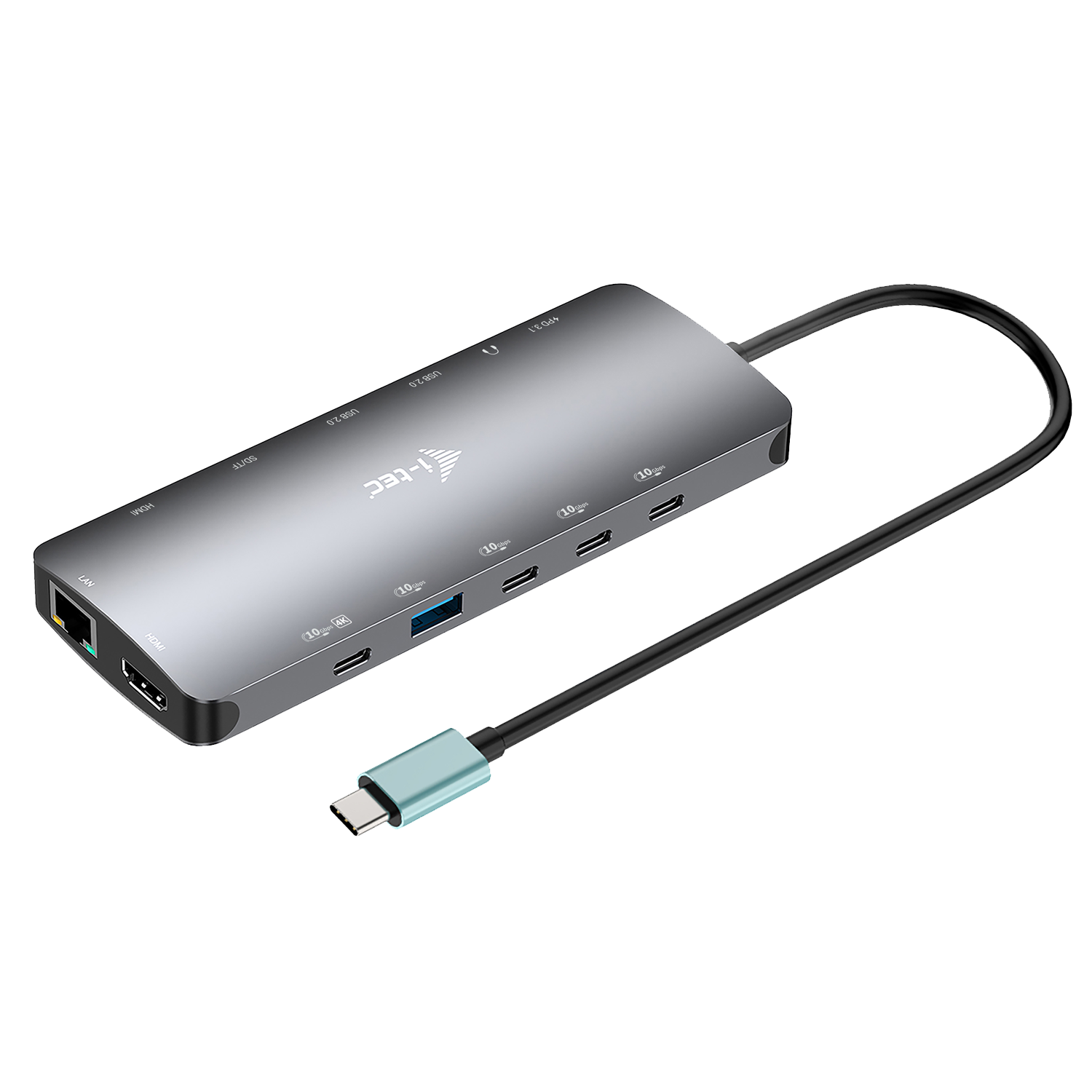 I-TEC USB-C Metal Nano Dock 2x HDMI 1x USB-C Video 1x GLAN 1x Audio/Mic 1xSD/microSD 1x USB 3.2 3x USB-C 3.2 Gen2 2x USB 2.0 PD140W