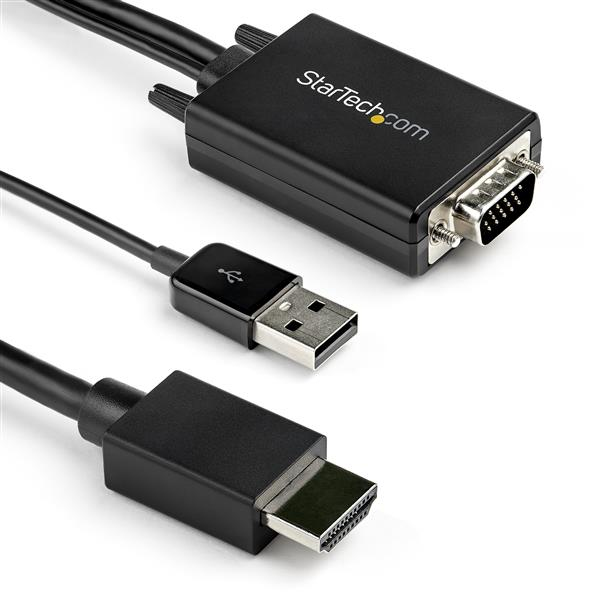 VGA TO HDMI CABLE - USB AUDIO - USB AUDIO - 1080P RESOLUTION