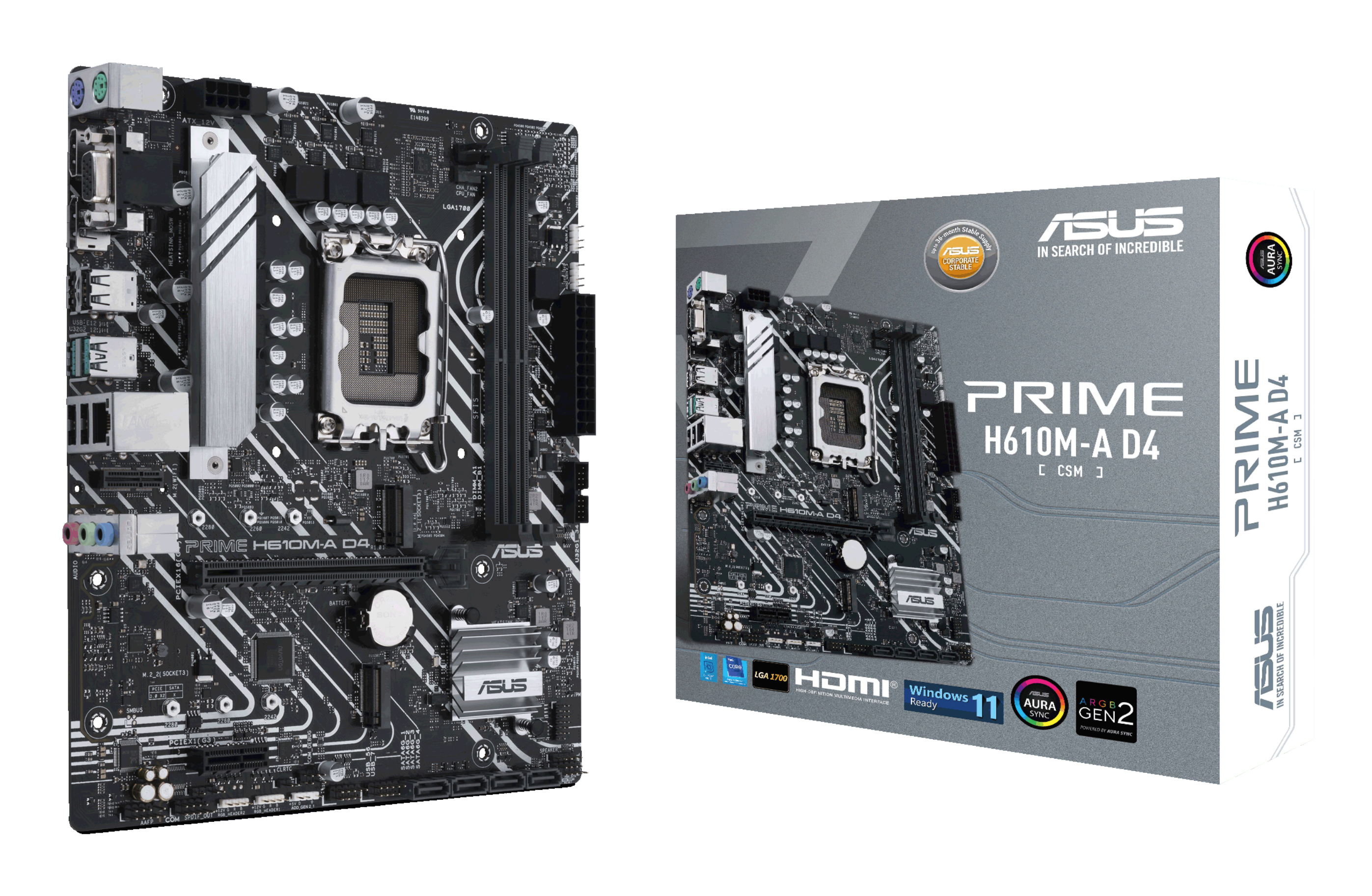 ASUS PRIME H610M-A D4-CSM LGA1700 2xDDR4 2xM.2 4xSATA