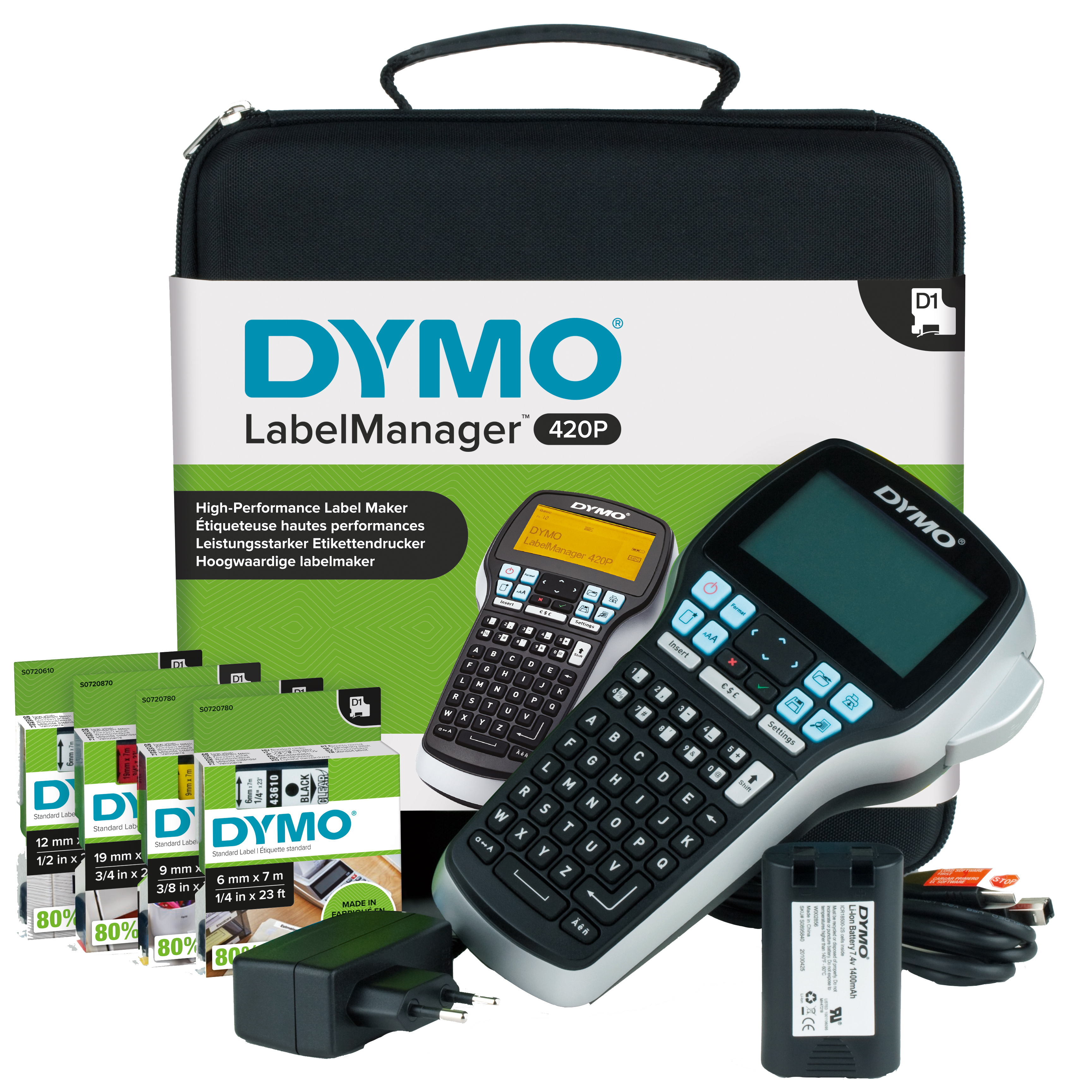 DYMO LabelManager 420P Set Beschriftungsgerät schwarz