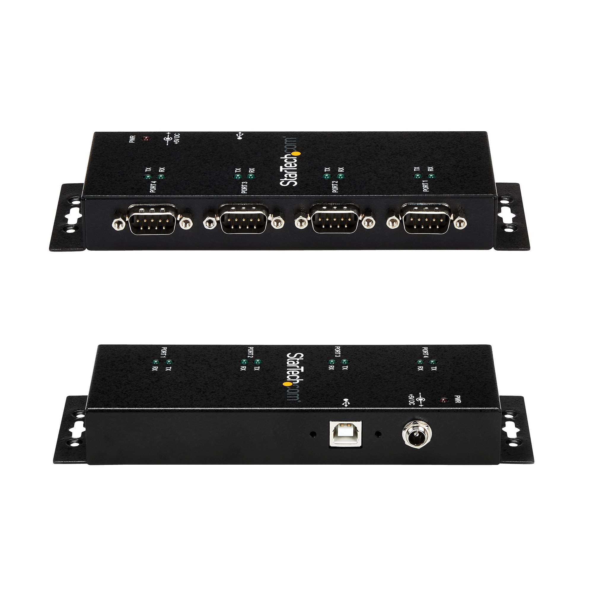 STARTECH.COM 4 Port USB auf Seriel RS232 Adapter Hub - Industriell DIN-Scheinen/ Wandmontagefähig - USB auf Seriell DB9 Konverte