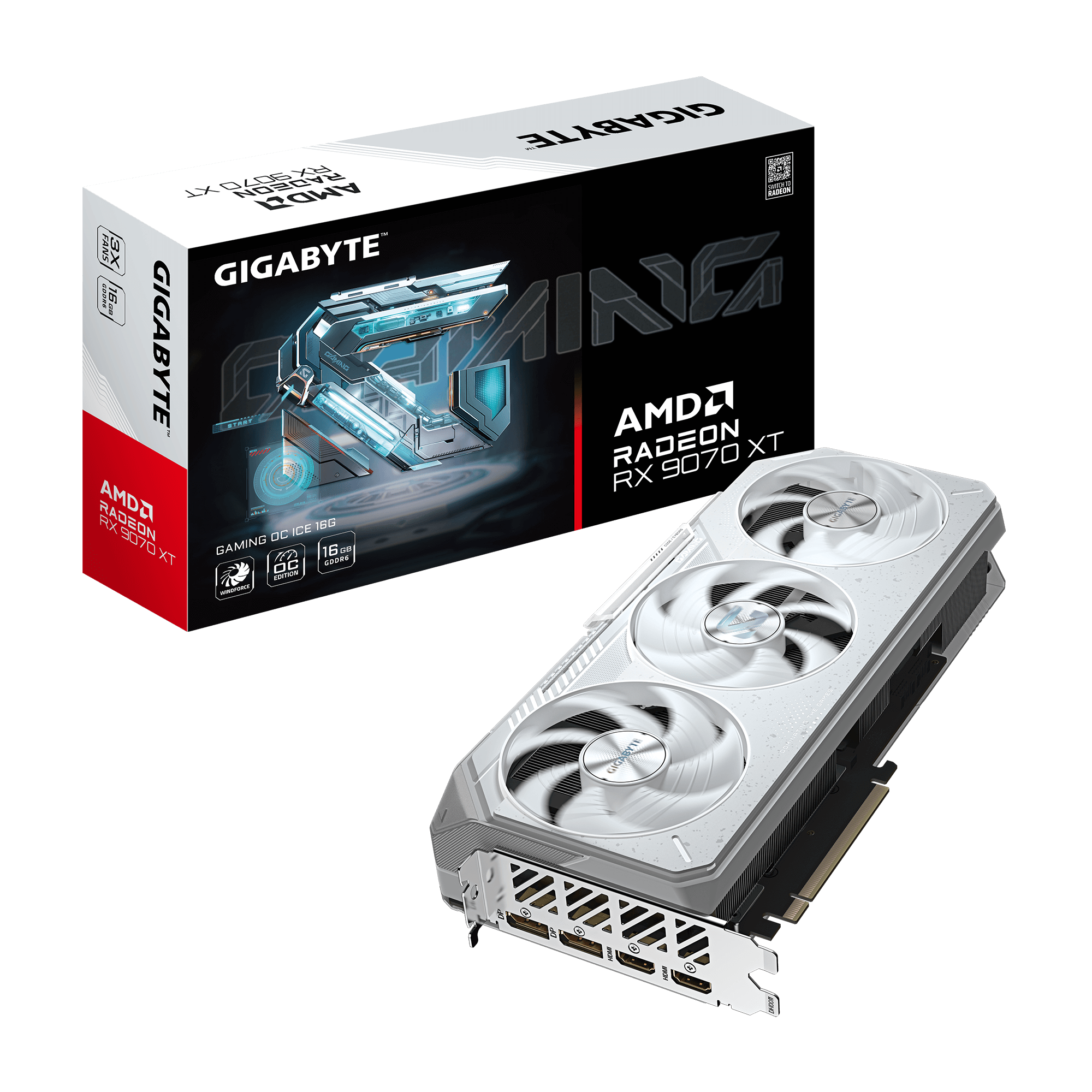 Gigabyte Radeon RX9070 XT Gaming OC ICE 16GB GDDR6 2xHDMI 2x