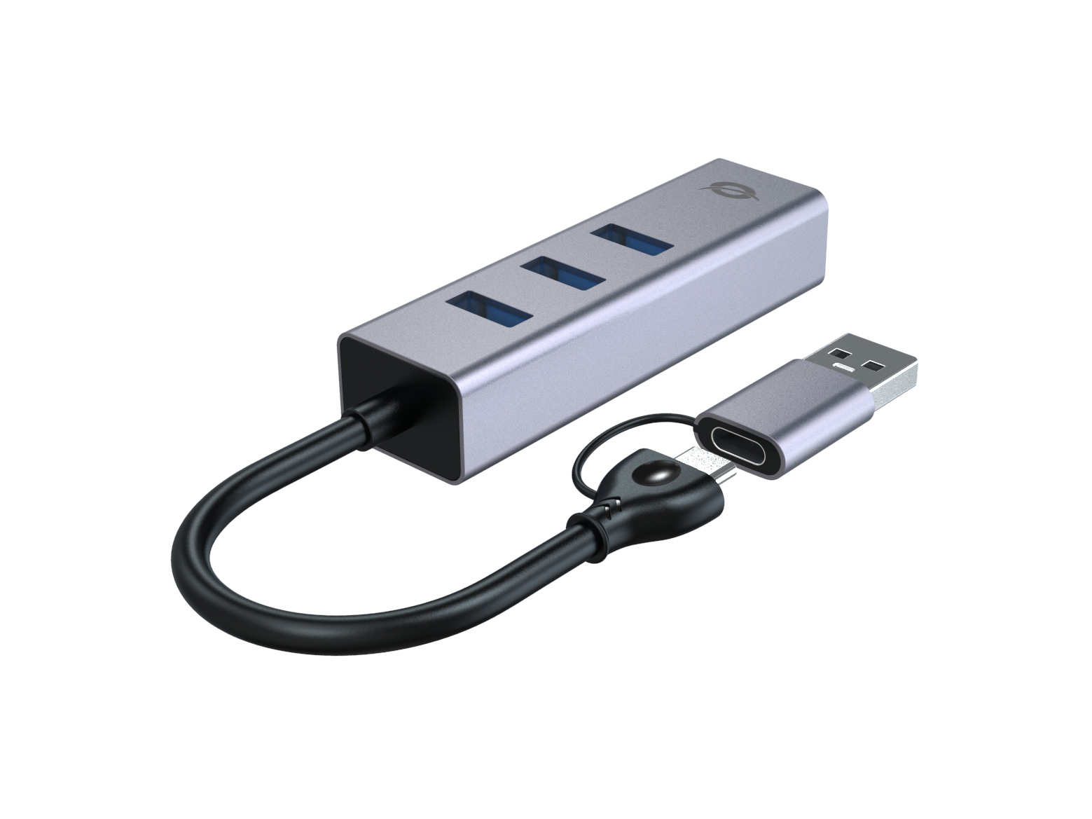 CONCEPTRONIC Adapter USB-C/-A3.0->GbE+3x-A3.0 5Gbs gr